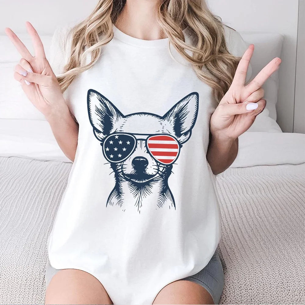 Patriotic Chihuahua T-Shirt: Vintage 4th of July Dog Lover Tee