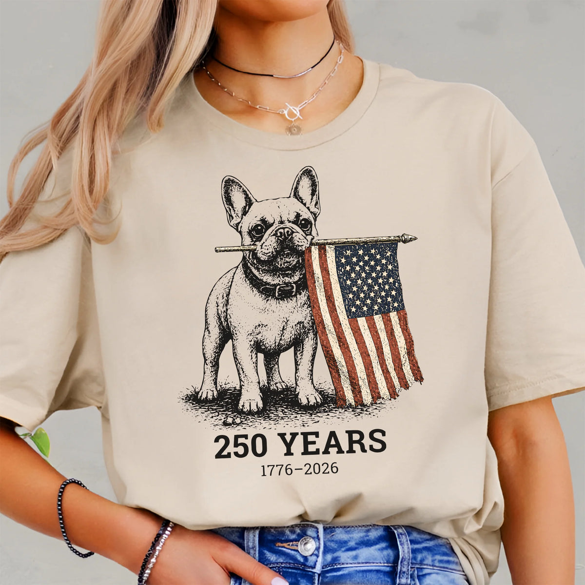 French Bulldog Patriotic Shirt, Vintage Frenchie American Flag July 4th Tee