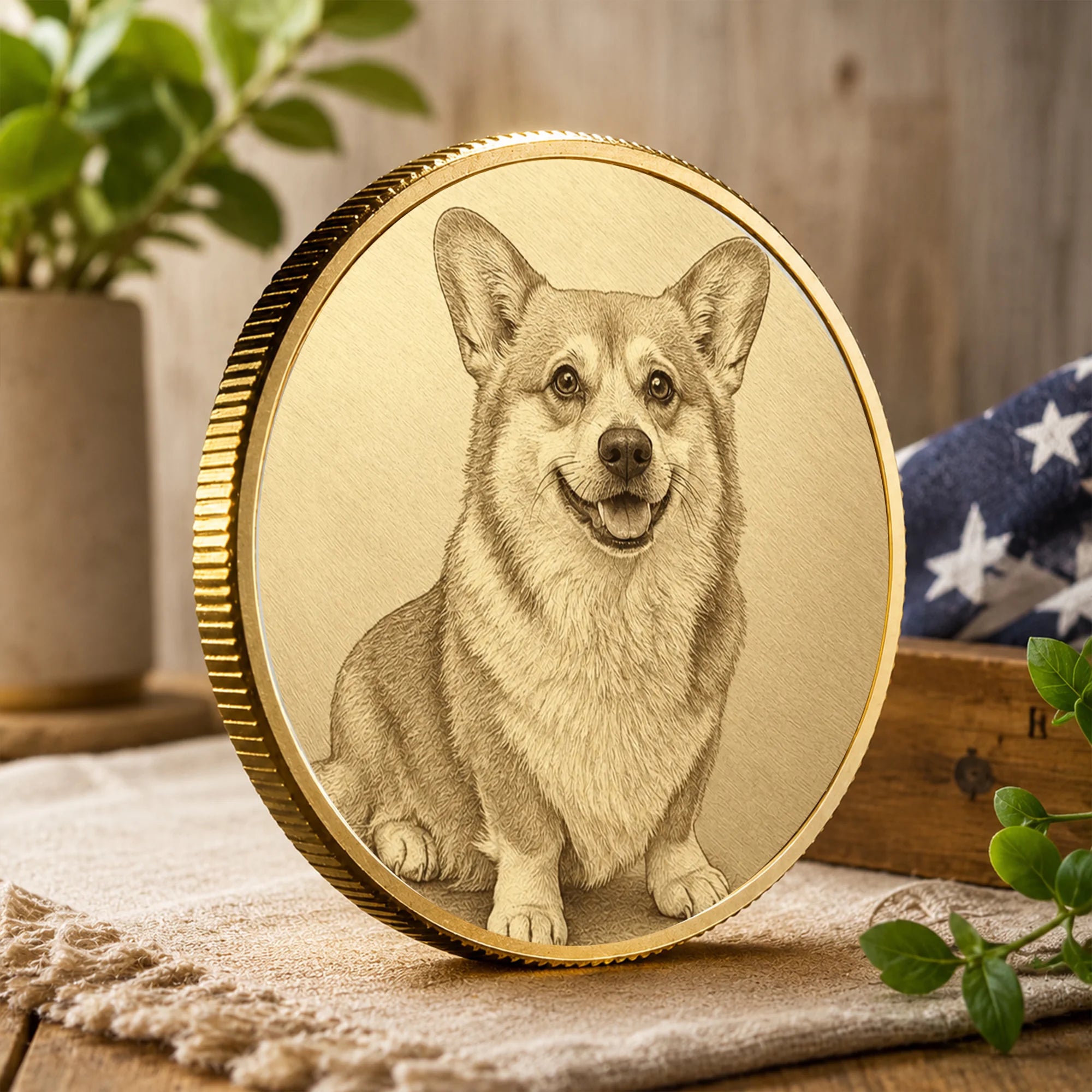 Personalized dog Challenge Coin | Personalized Pet Flip Coin