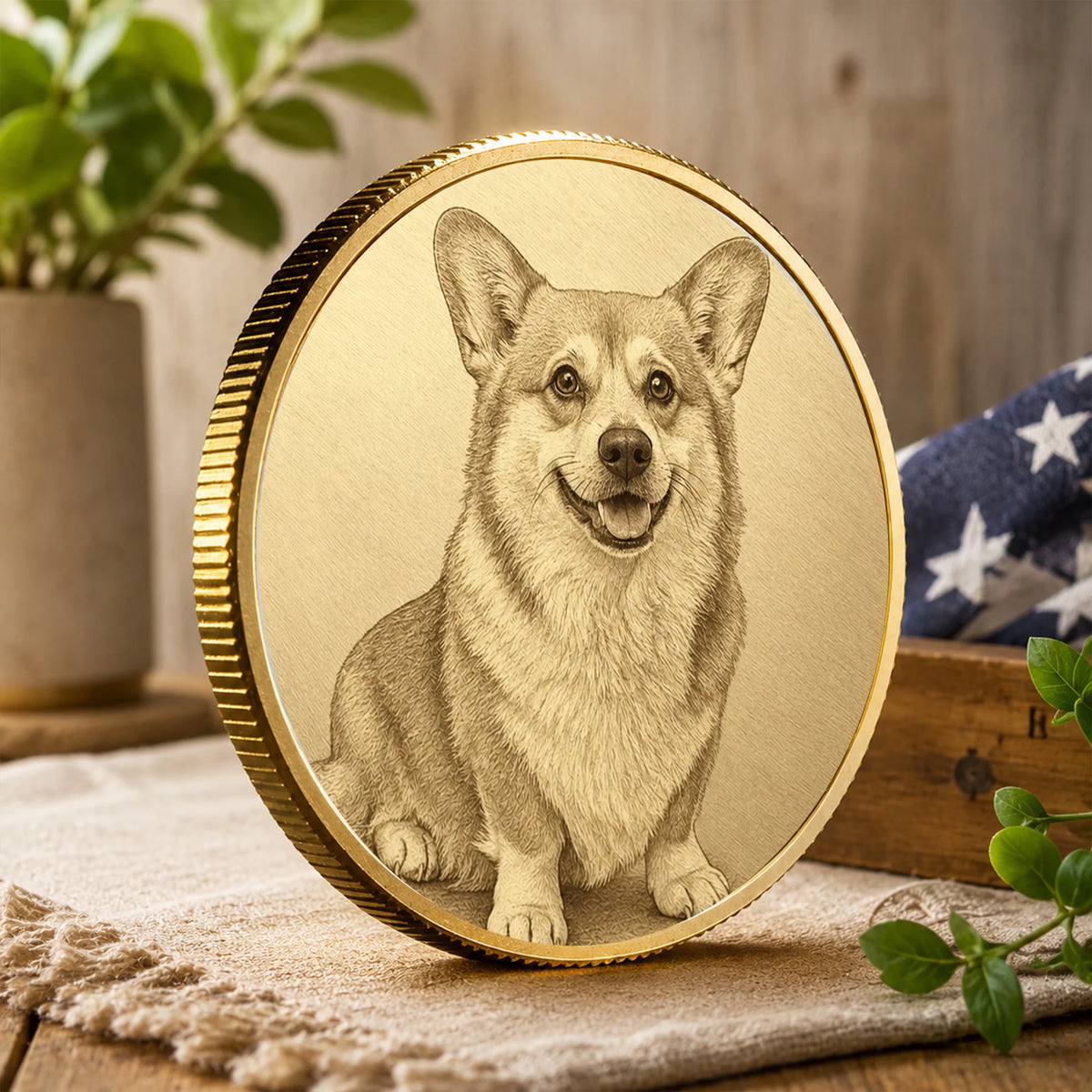 Personalized dog Challenge Coin | Personalized Pet Flip Coin