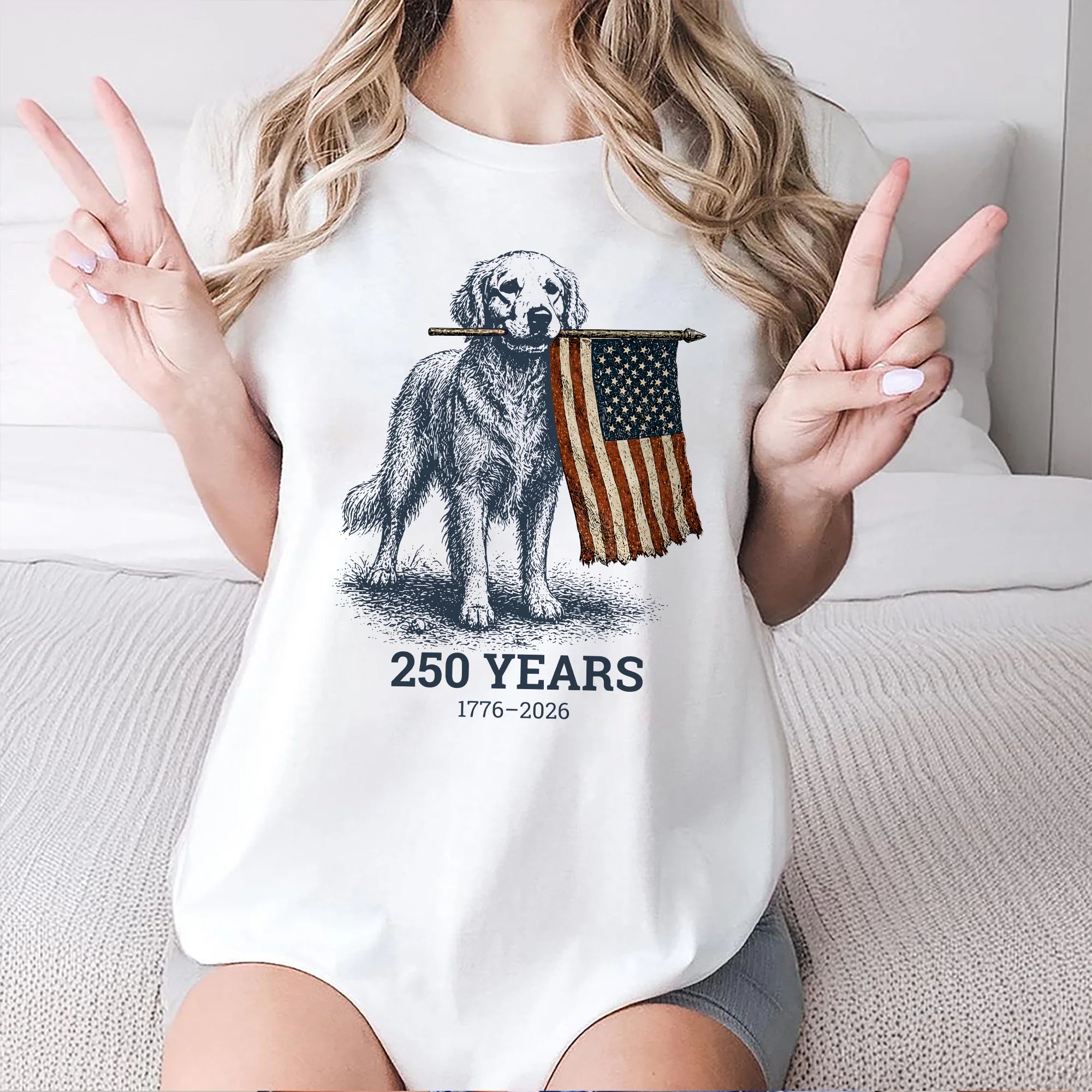Golden Retriever Patriotic Shirt | Vintage American Flag Dog Tee