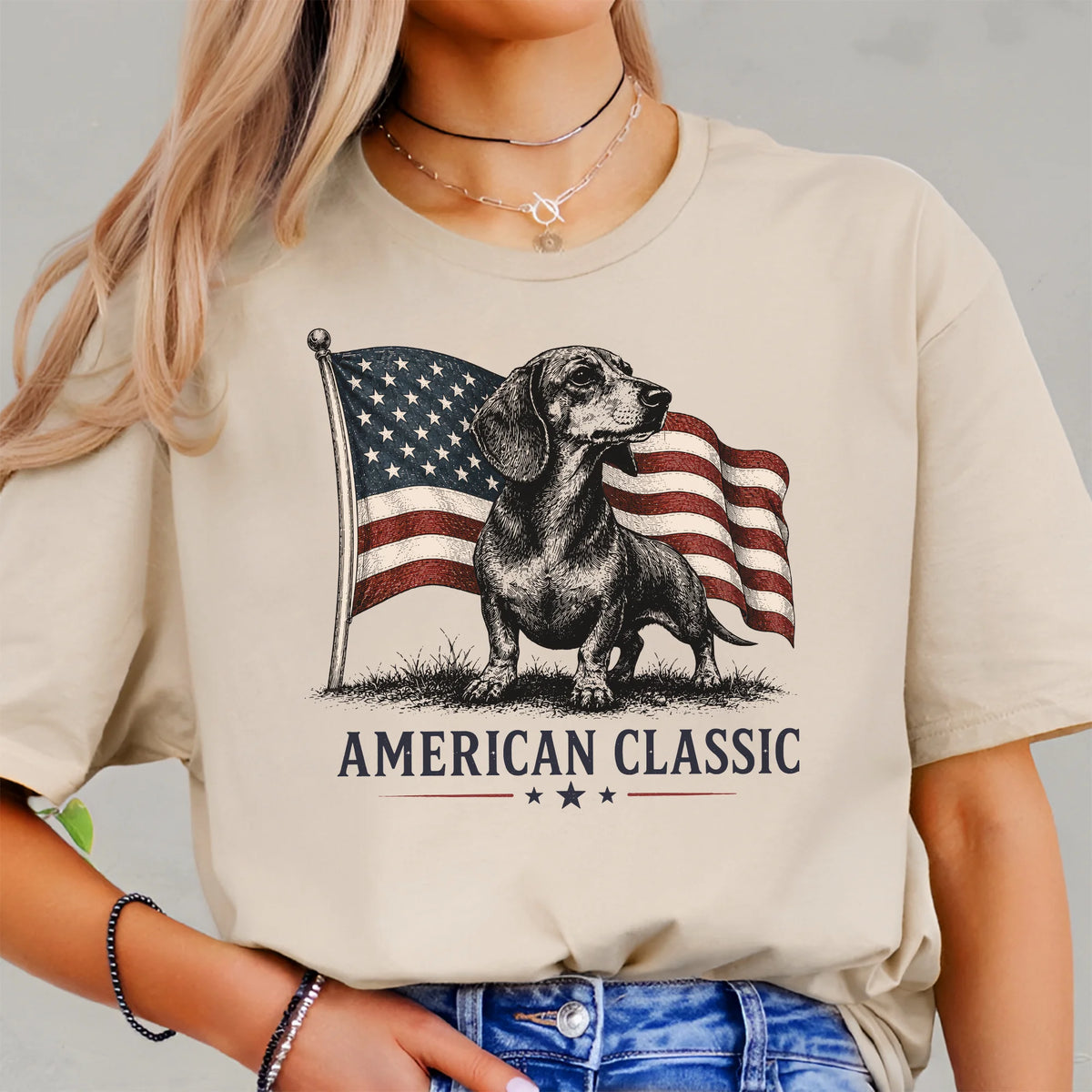 Patriotic Dachshund Shirt | Vintage Wiener Dog Lover Tee