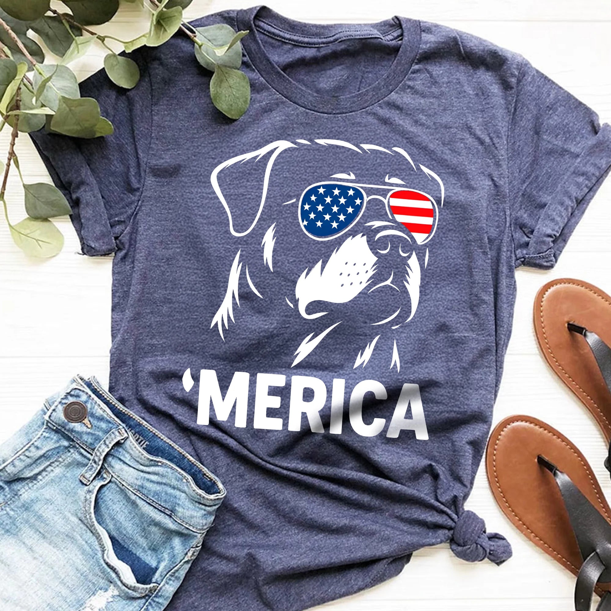 Rottweiler Merica Shirt, Patriotic USA Rottie 4th July Tee