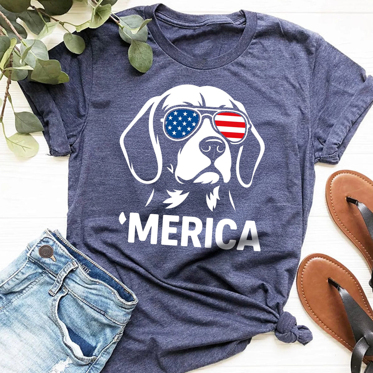 Merica Beagle Dog 4th of July Patriotic USA Lover Shirt