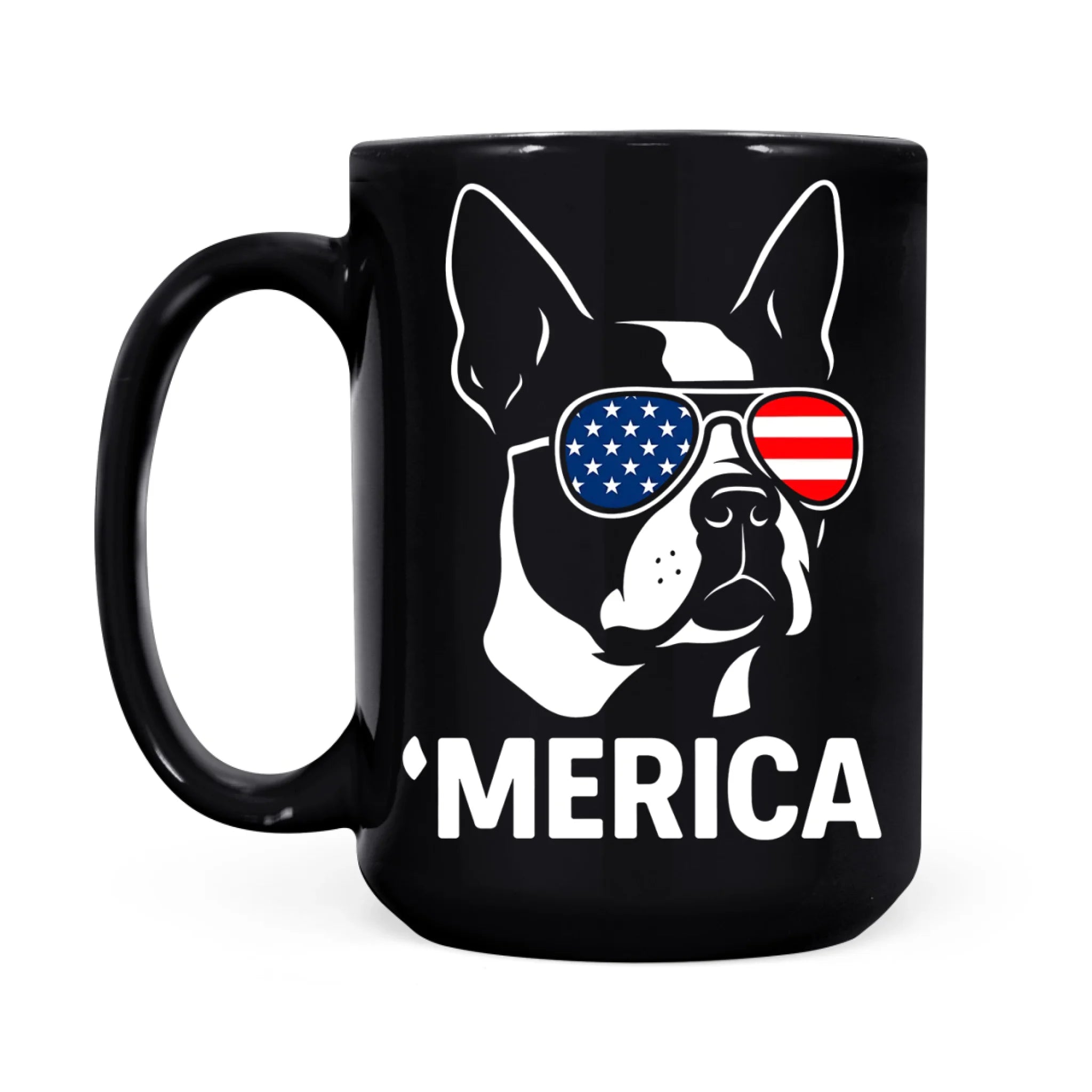 Patriotic Boston Terrier Mug, 4th July Dog Lover Gift