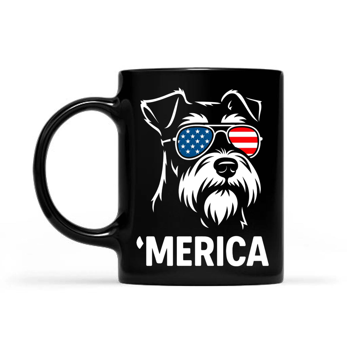 Miniature Schnauzer Merica Mug, Patriotic 4th of July Gift