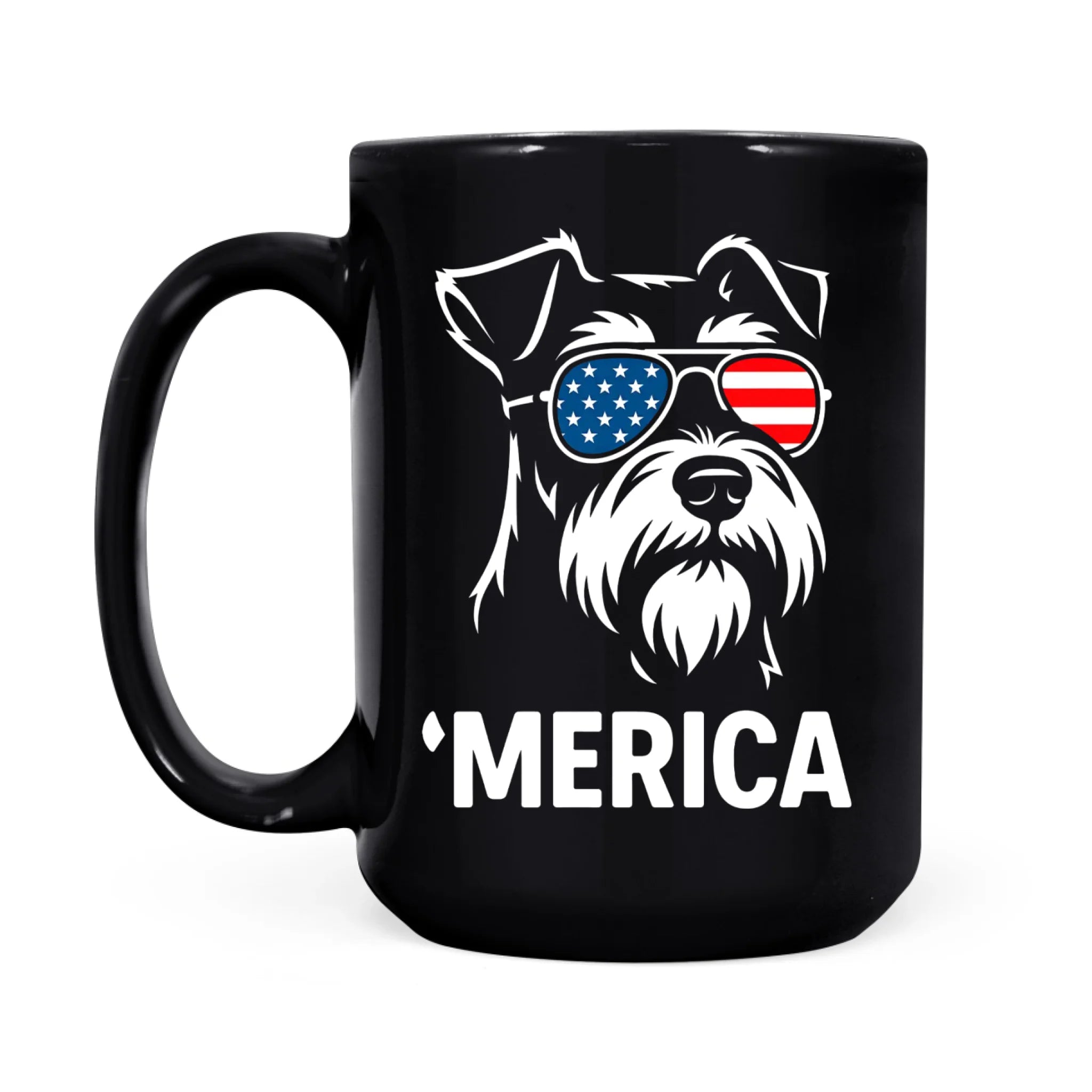 Miniature Schnauzer Merica Mug, Patriotic 4th of July Gift