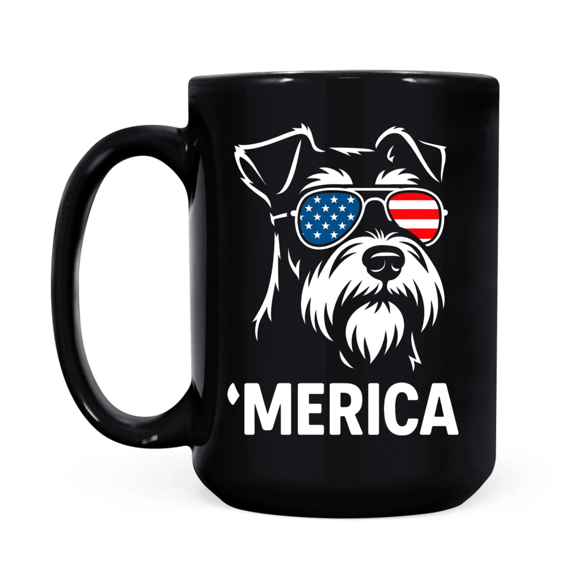Miniature Schnauzer Merica Mug, Patriotic 4th of July Gift