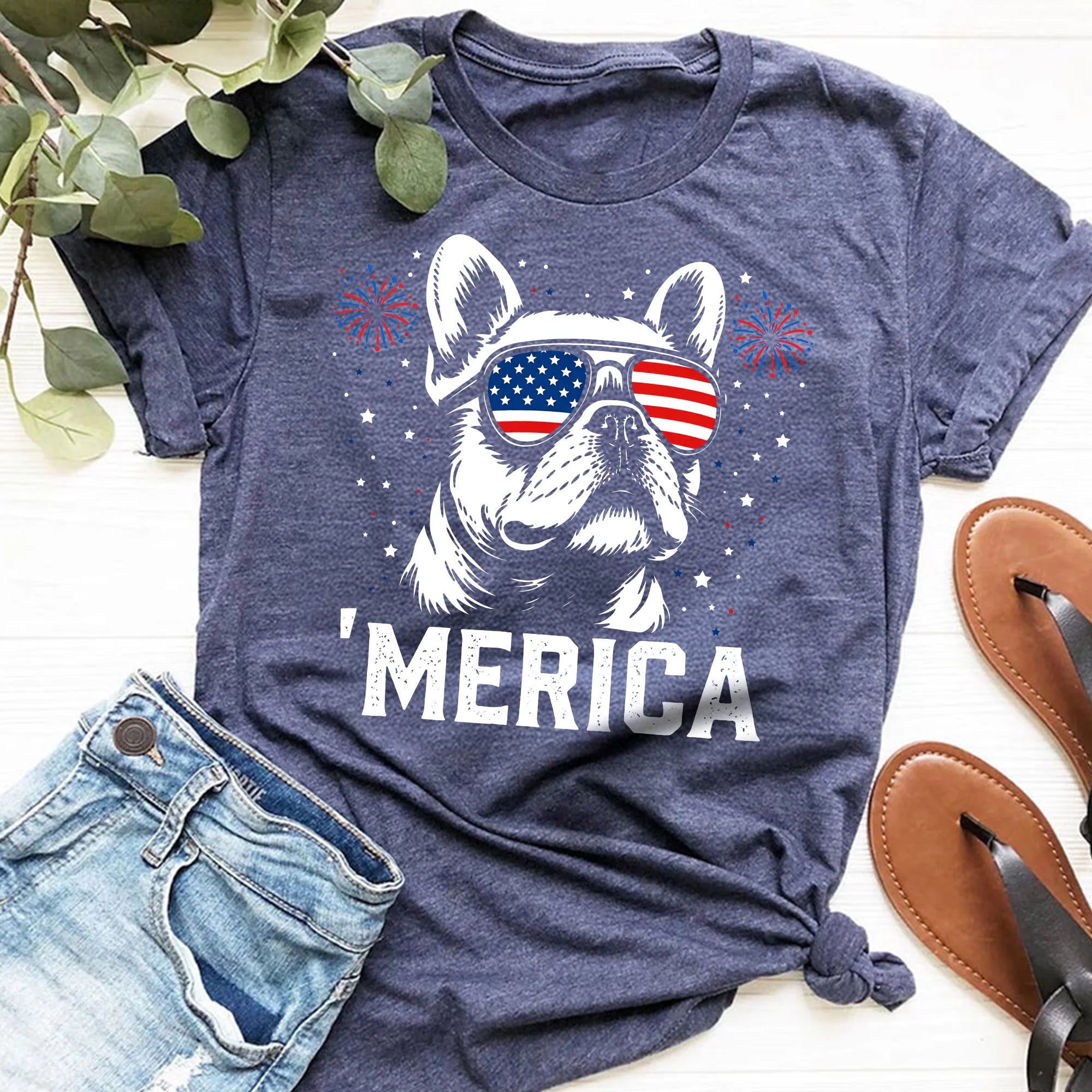 French Bulldog 4th of July Patriotic 'Merica USA Dog Shirt