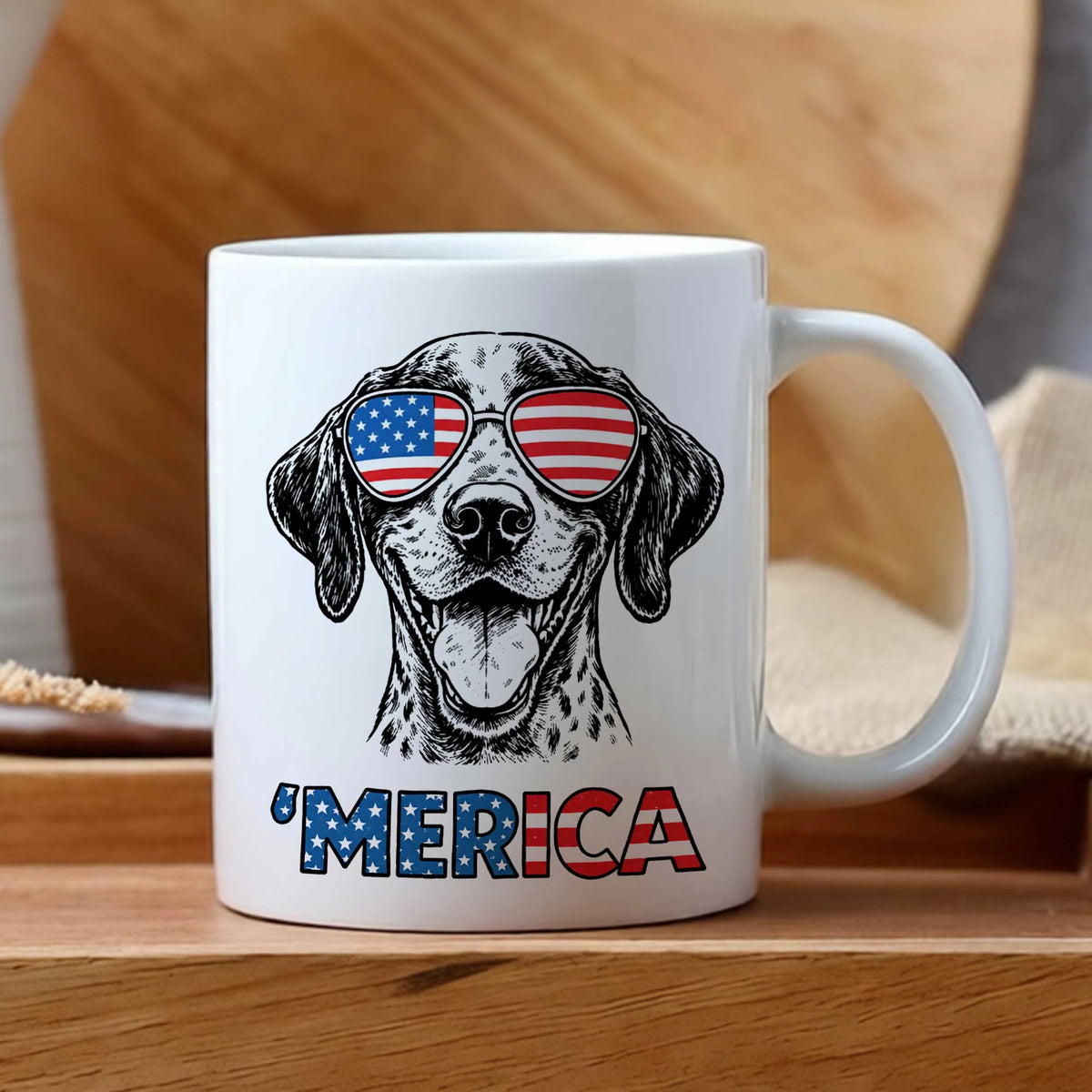 German Shorthaired Pointer Merica Mug Patriotic GSP Hunter Gift Cup