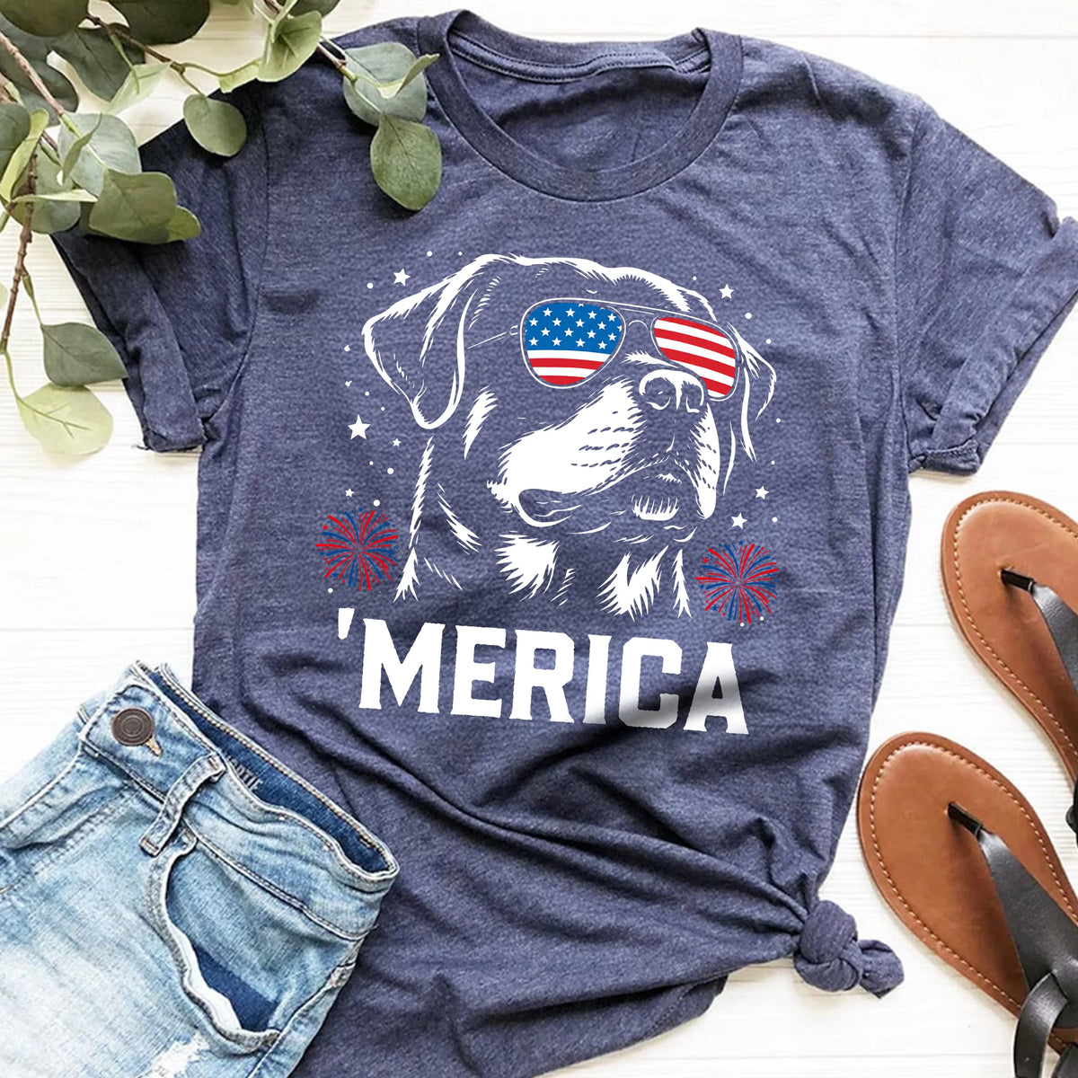 Rottweiler Merica Shirt | Patriotic 4th July Dog Lover Tee