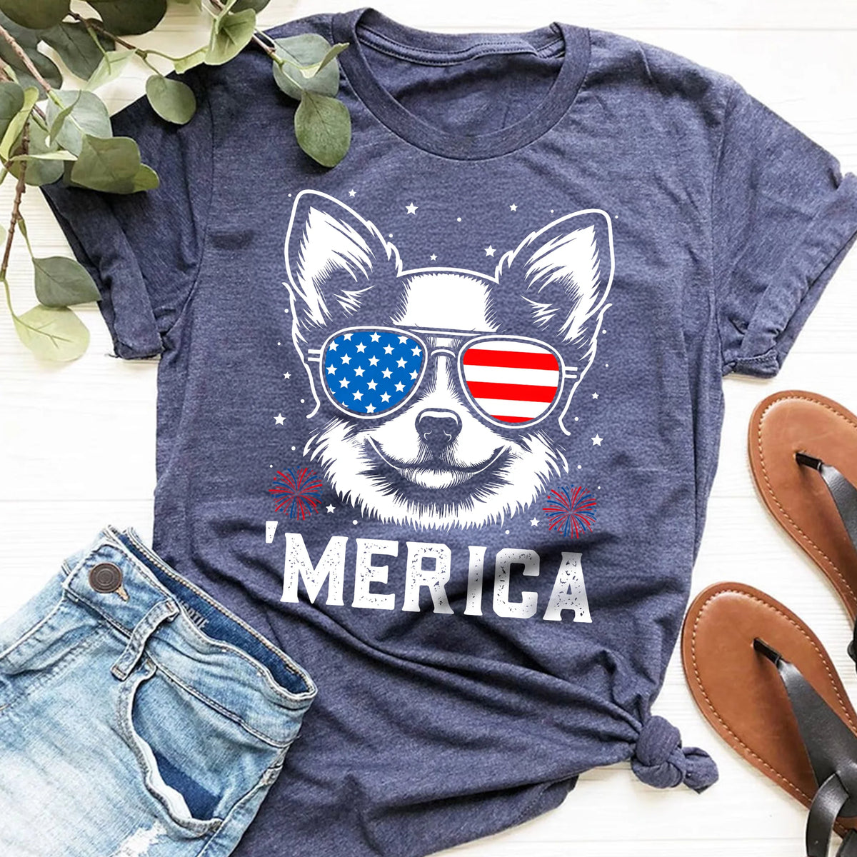 Chihuahua Merica Shirt | Patriotic 4th July Dog Lover Tee