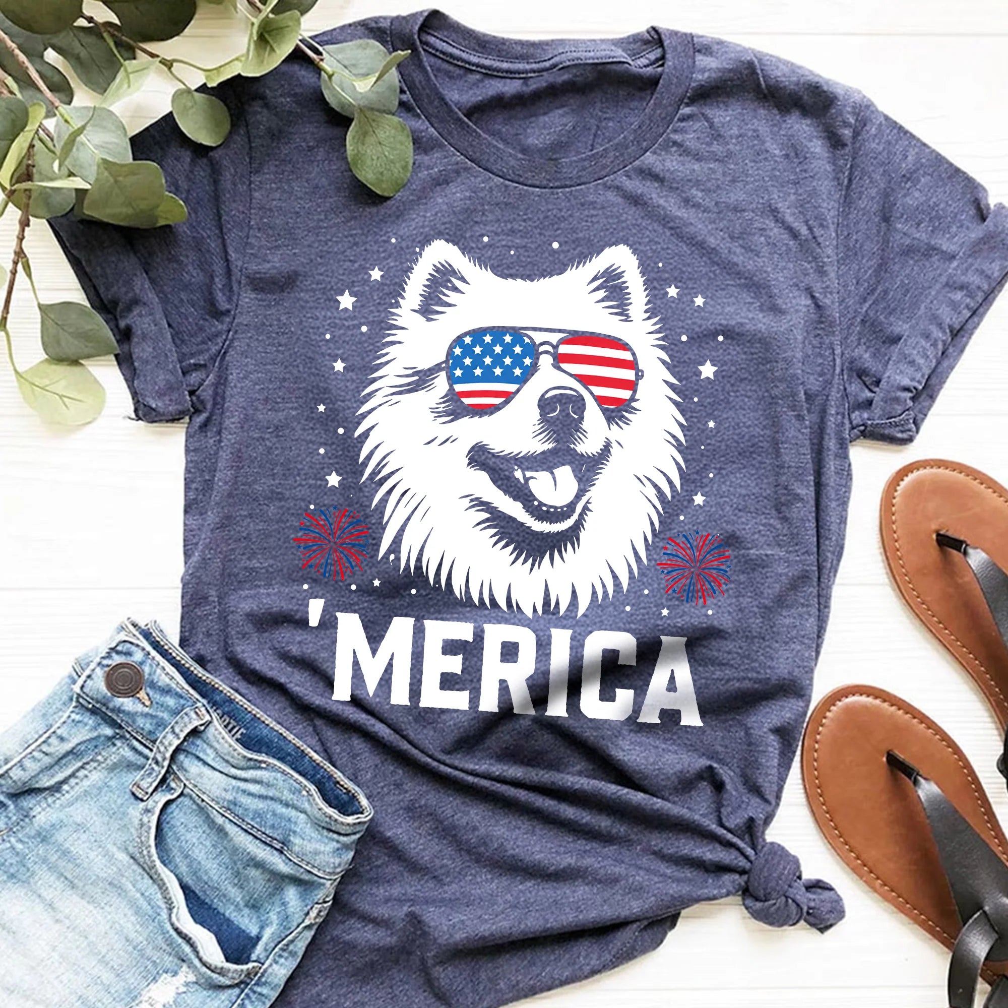 Samoyed Merica Shirt | Patriotic 4th July Dog Lover Tee