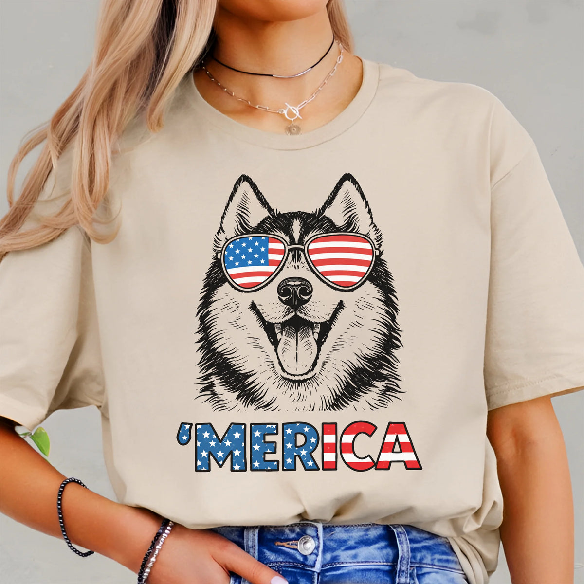Siberian Husky Merica Shirt | Patriotic Husky Owner Tee