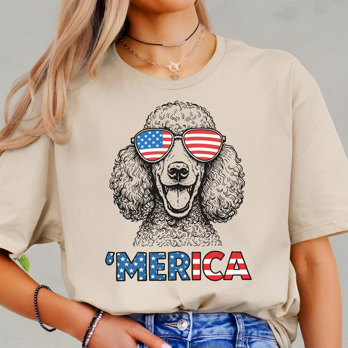 Standard Poodle Merica Shirt | Patriotic Poodle Mom Gift Tee
