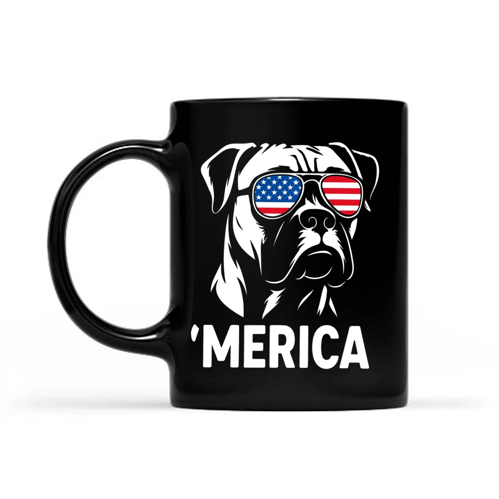 Boxer Merica Mug | Patriotic USA Boxer Dog 4th July Coffee Cup