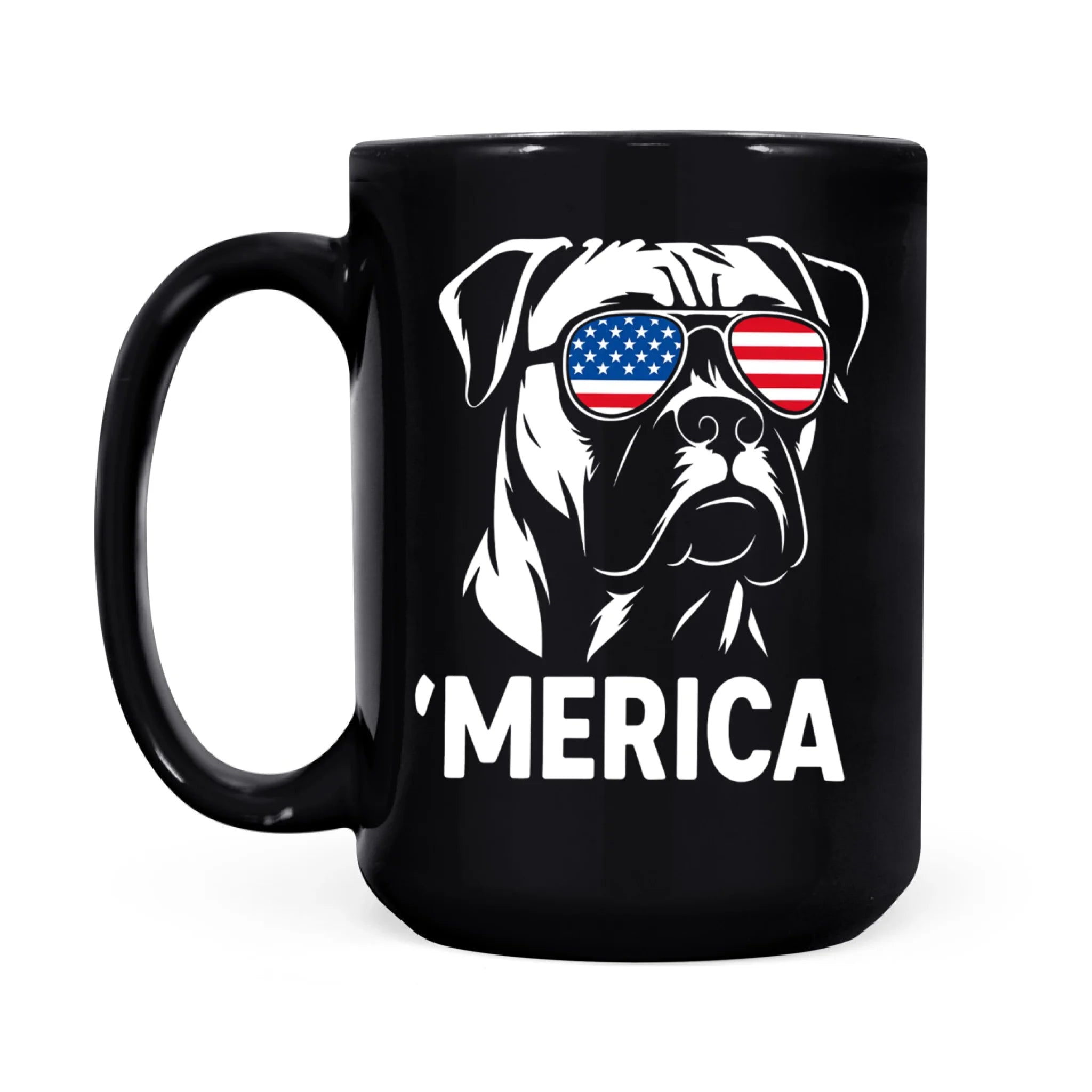 Boxer Merica Mug | Patriotic USA Boxer Dog 4th July Coffee Cup