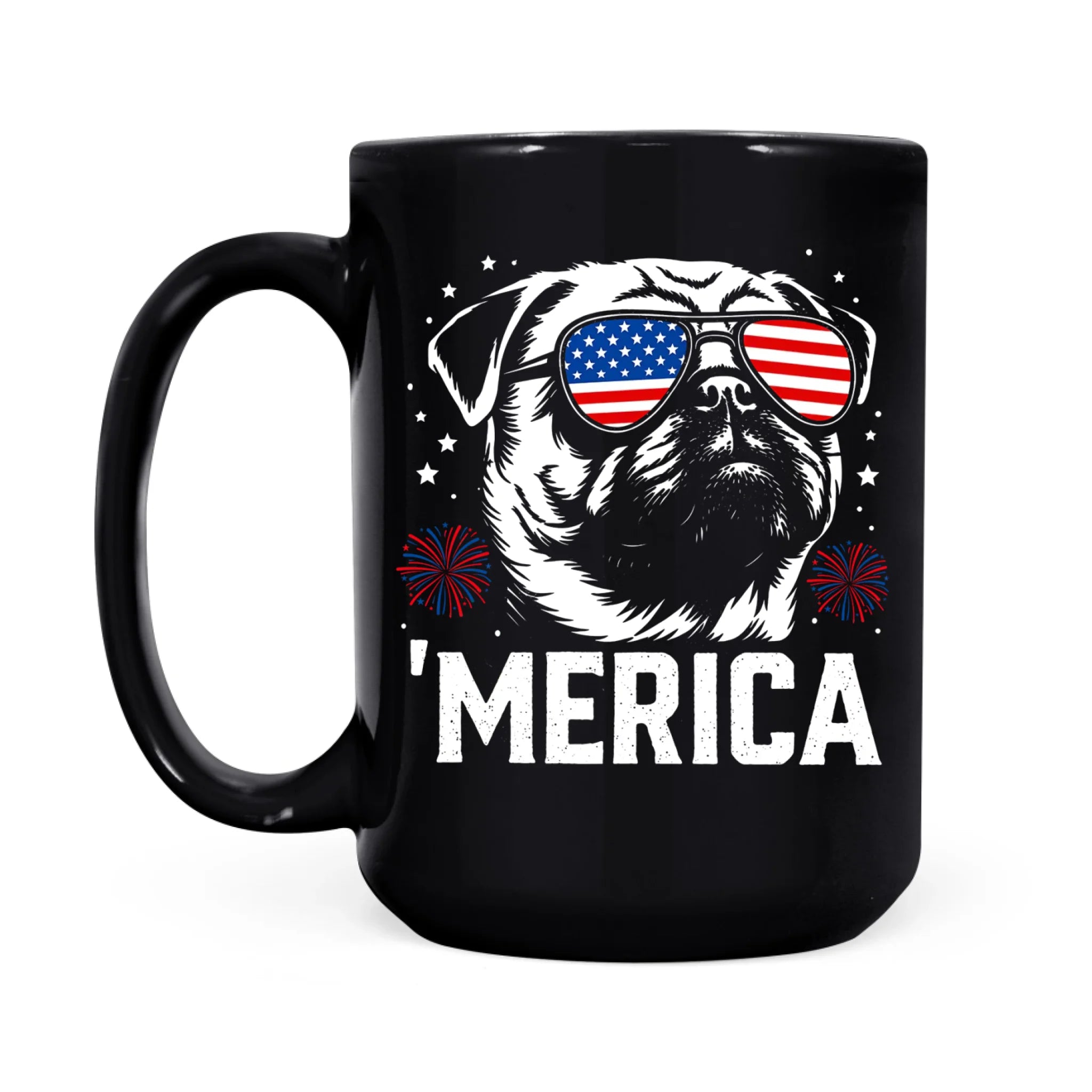 Patriotic Pug Merica Mug | 4th of July Dog Lover Cup