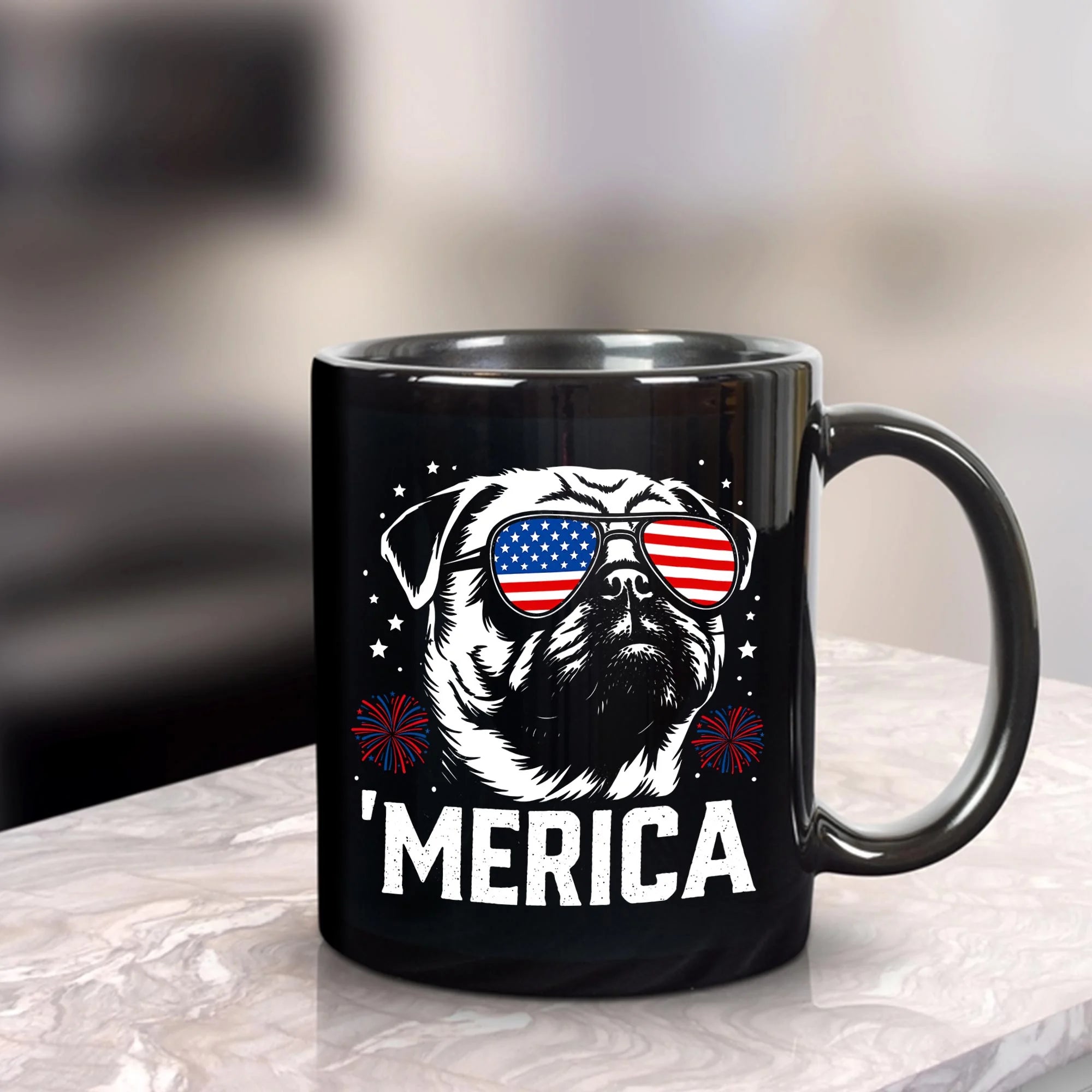 Patriotic Pug Merica Mug | 4th of July Dog Lover Cup