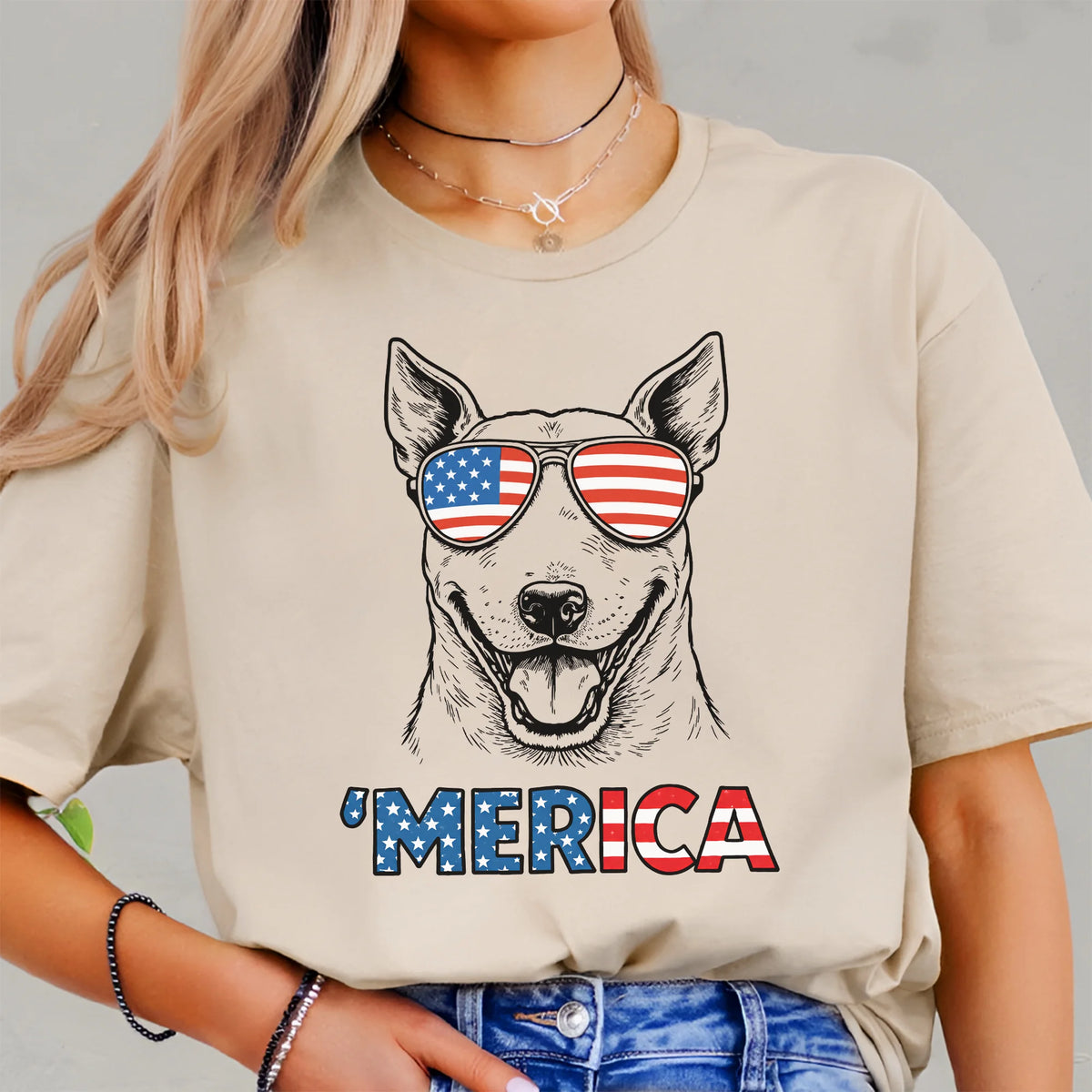Bull Terrier Merica Shirt Patriotic Dog Lover 4th July Gift