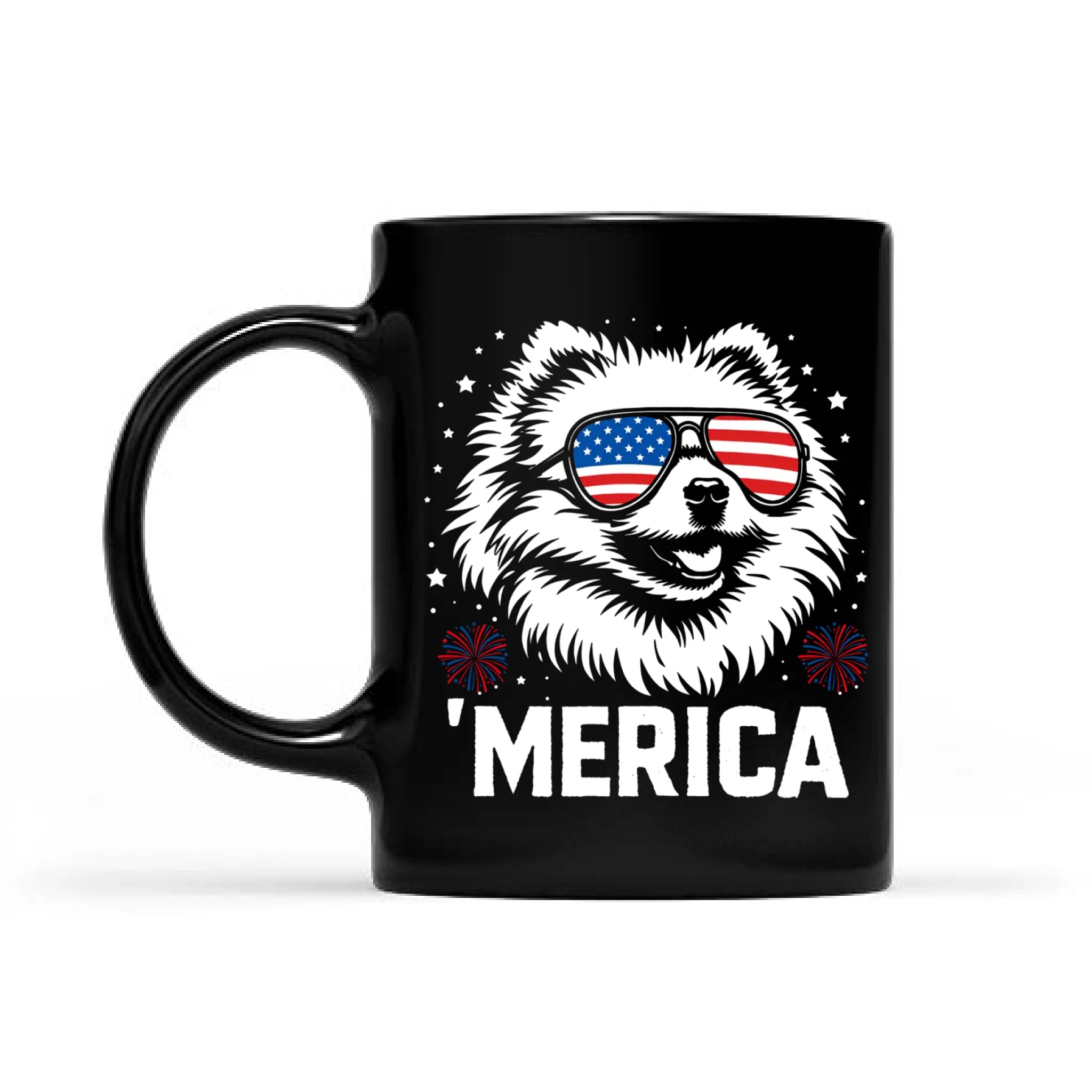 Pomeranian Merica Mug | Patriotic 4th of July Dog Lover Coffee Cup