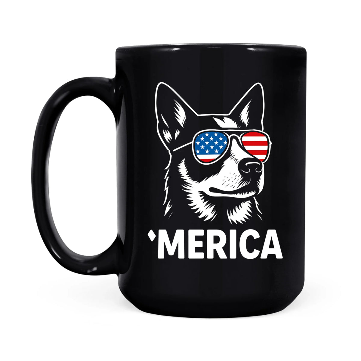 Patriotic Heeler Mug, USA Blue Heeler 4th July Coffee Cup