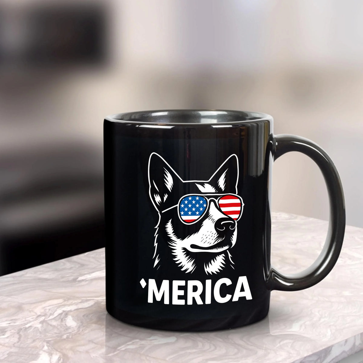 Patriotic Heeler Mug, USA Blue Heeler 4th July Coffee Cup