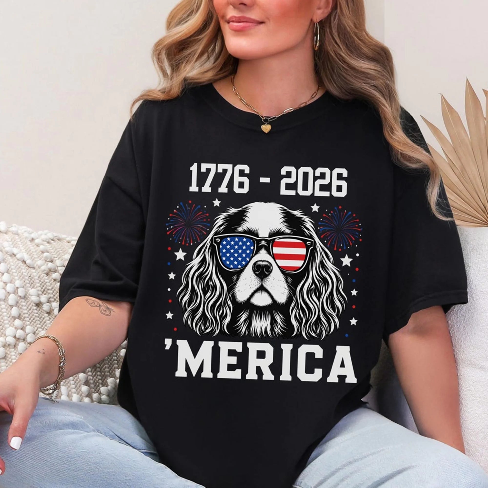 Comfort Colors Patriotic Cavalier Mom USA 250 Birthday Shirt
