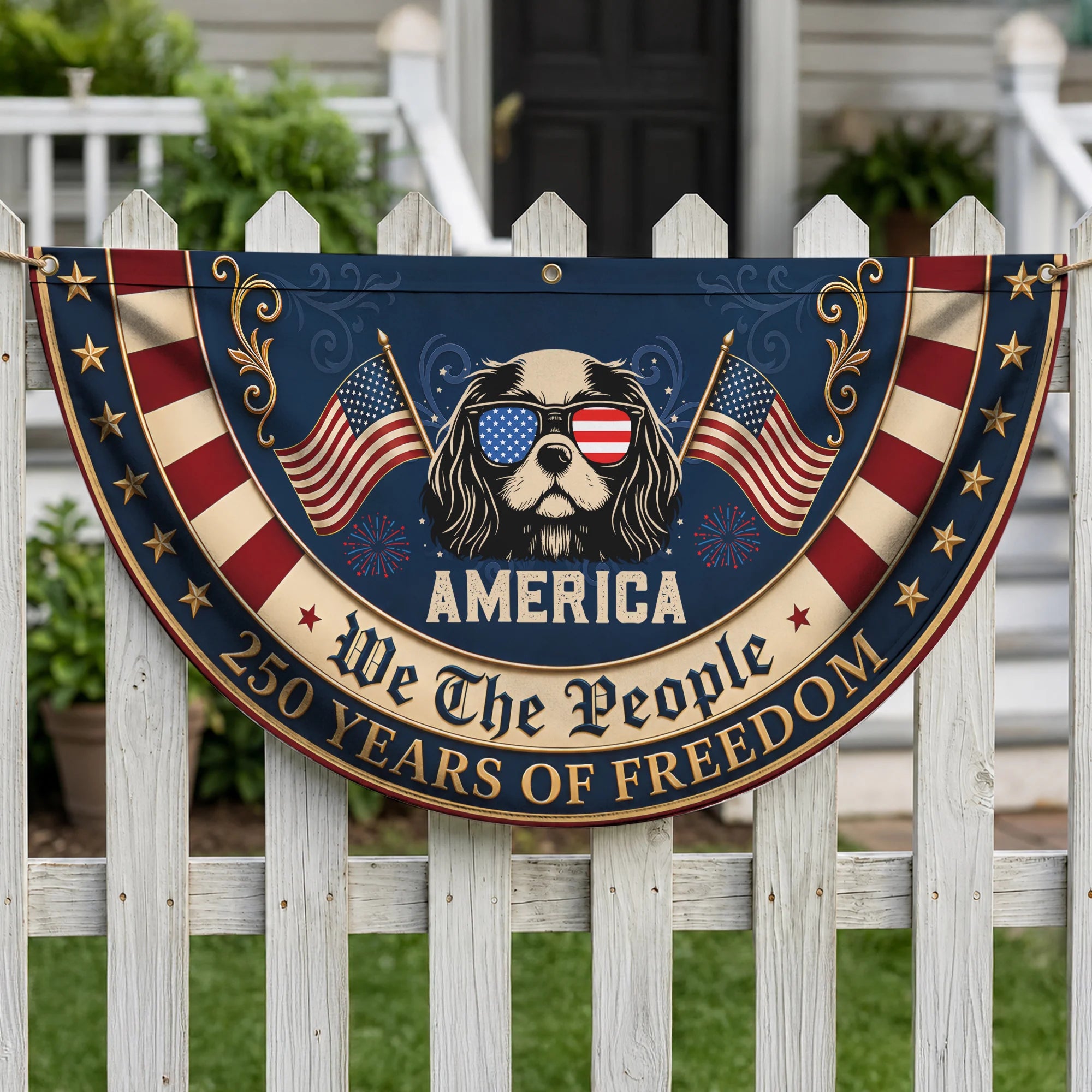 Cavalier America 250th Anniversary Patriotic Fan Flag Porch Decor 2026