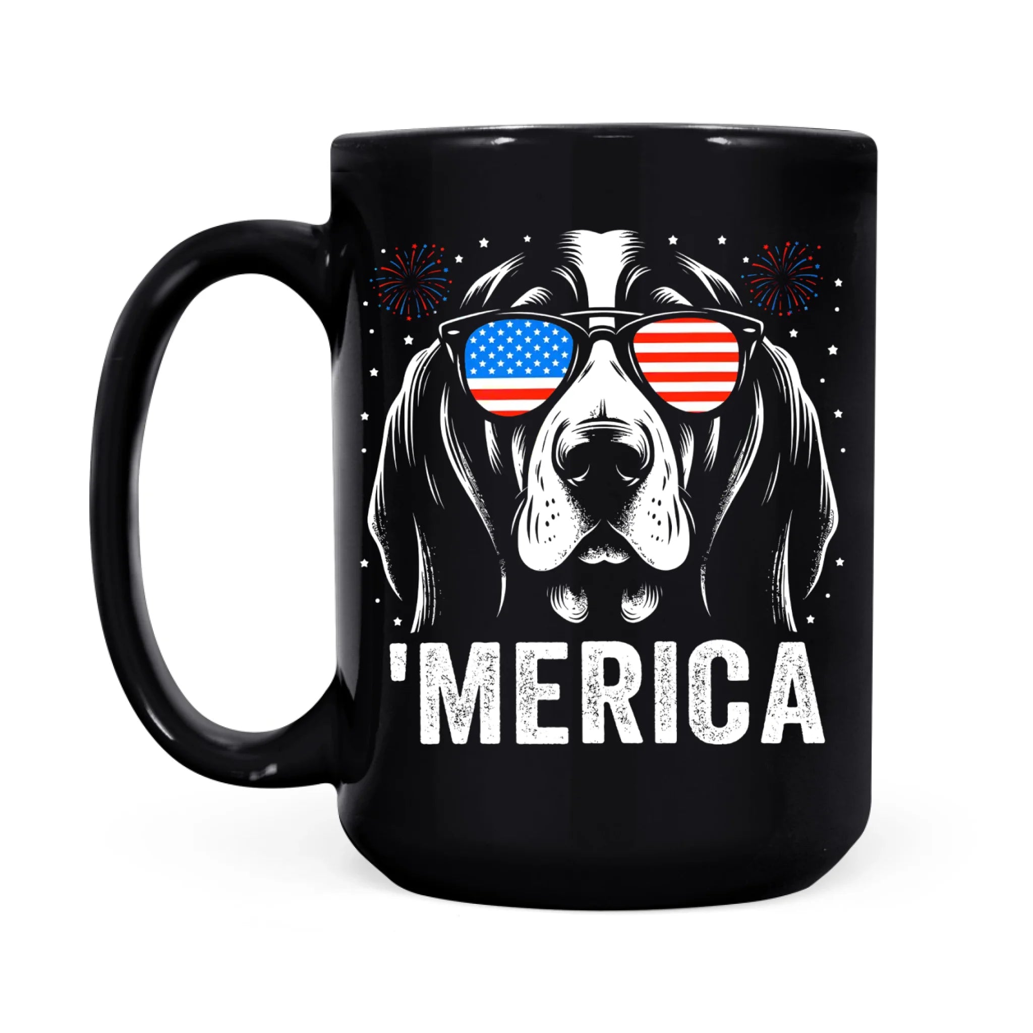 Basset Hound Merica Mug Patriotic 4th July USA Dog Lover Cup
