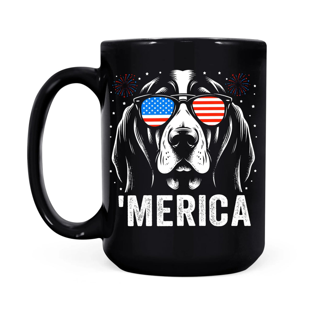 Basset Hound Merica Mug Patriotic 4th July USA Dog Lover Cup