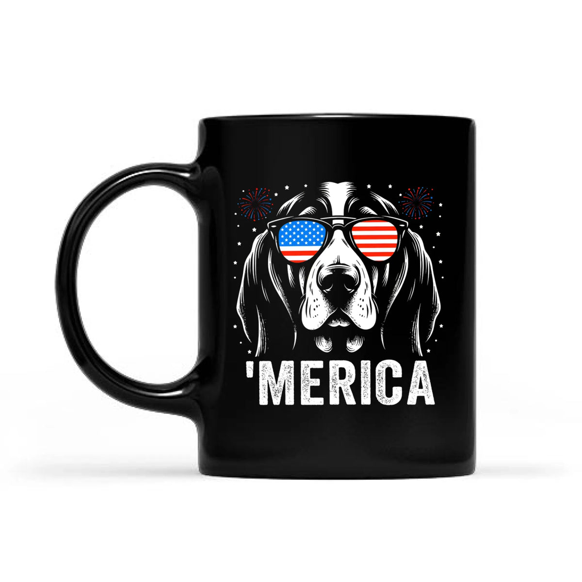 Basset Hound Merica Mug Patriotic 4th July USA Dog Lover Cup