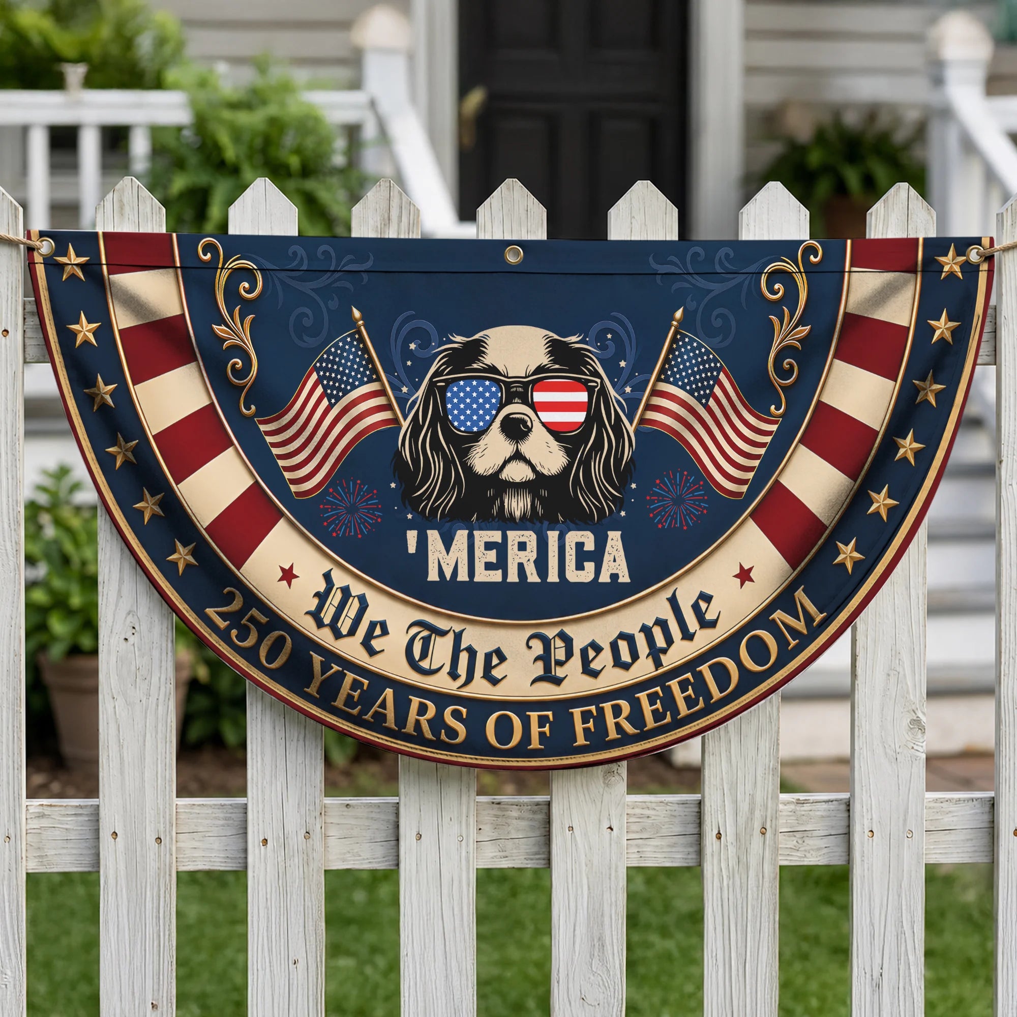 Cavalier America 250th Anniversary Patriotic Fan Flag Porch Decor 2026