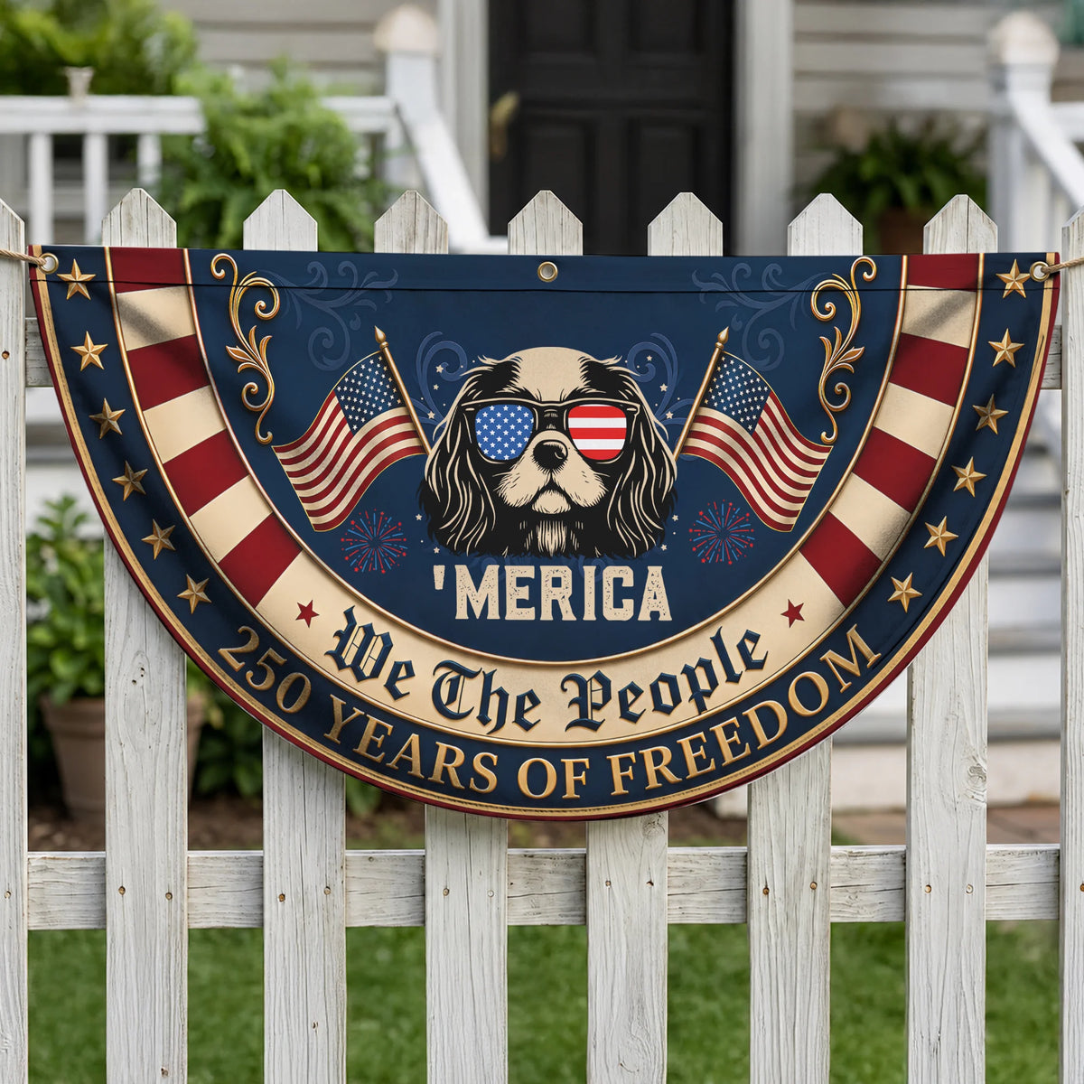 Cavalier America 250th Anniversary Patriotic Fan Flag Porch Decor 2026
