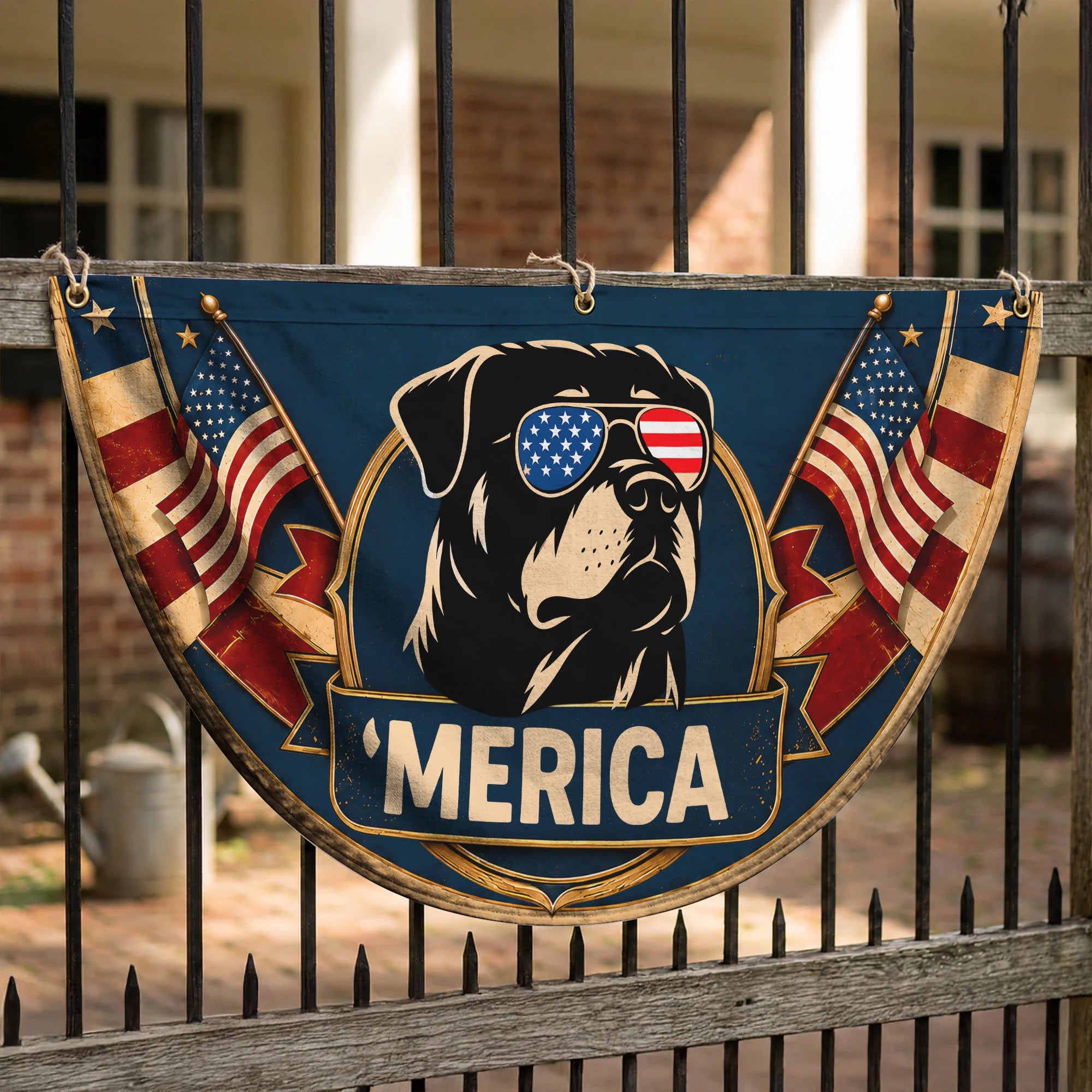 Rottweiler Merica Fan Flag, Patriotic USA Rottie 4th July Flag
