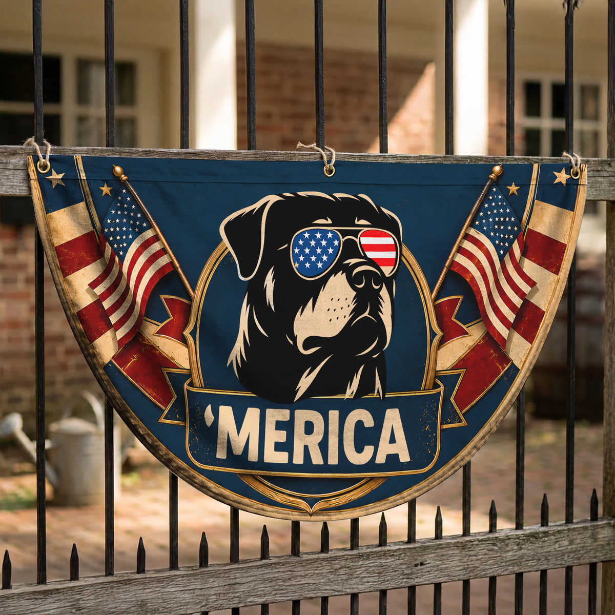 Rottweiler Merica Fan Flag, Patriotic USA Rottie 4th July Flag