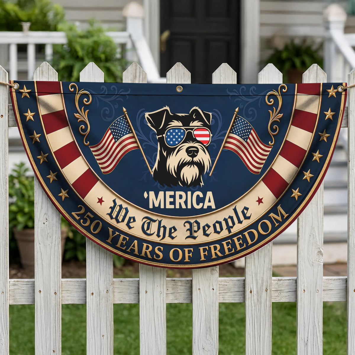 Miniature Schnauzer 4th of July Fan Flag, USA Dog Decor