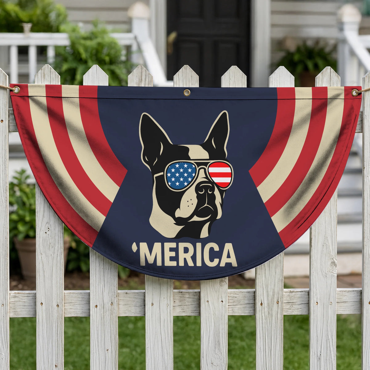 America Boston Terrier Fan Flag, Patriotic Dog Lover Gift