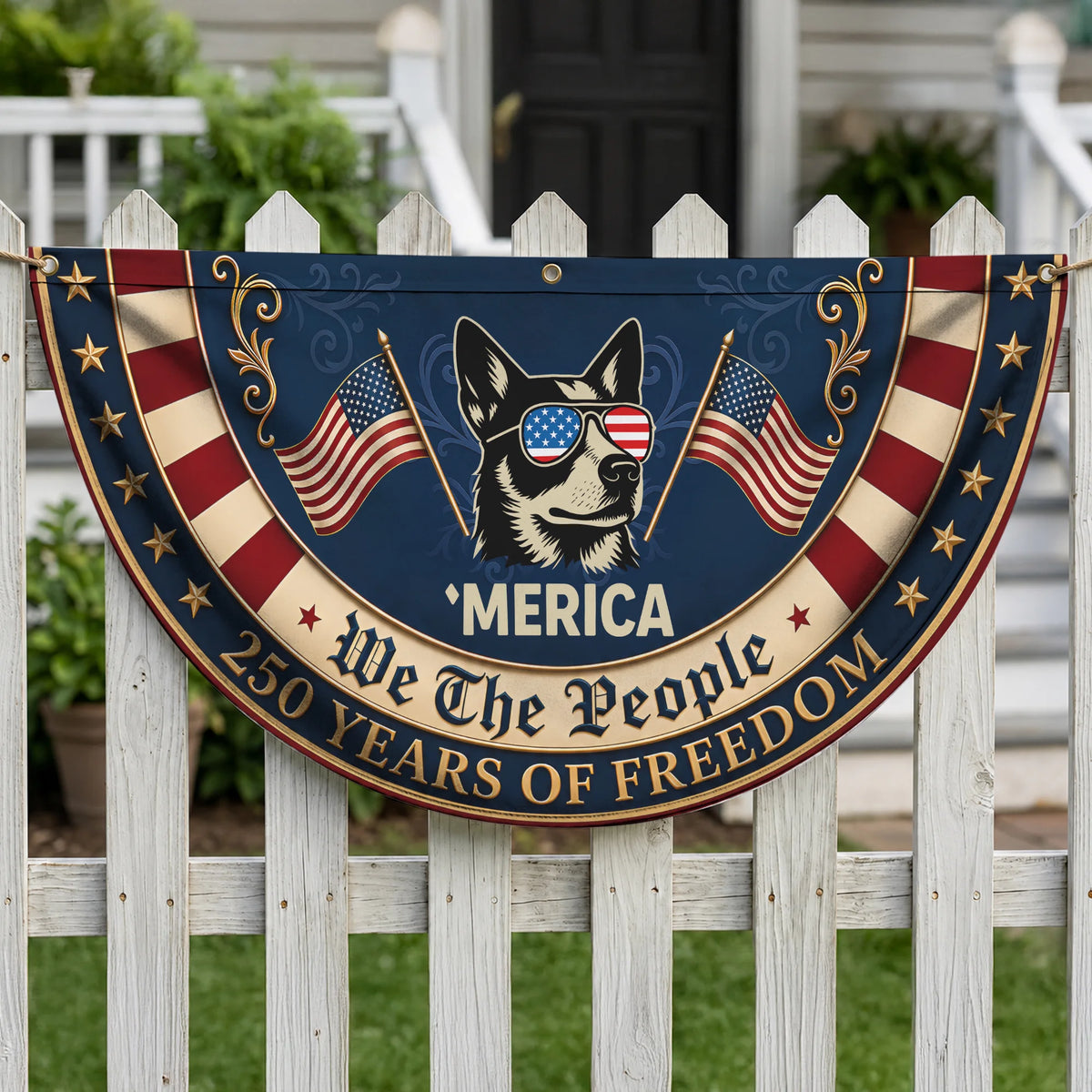 USA Blue Heeler Fan Flag, Patriotic Dog Lover Gift