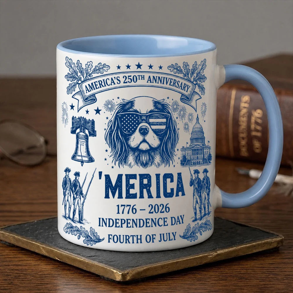 Cavalier King Charles 1776-2026 Semiquincentennial Patriotic Liberty Bell Mug Gift