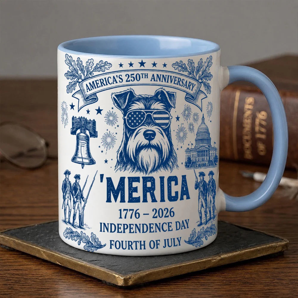 Miniature Schnauzer 1776-2026 Semiquincentennial Patriotic Liberty Bell Gift Mug