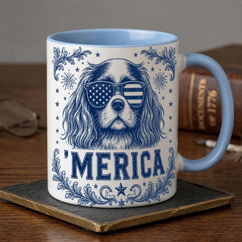 Cavalier King Charles 1776-2026 Patriotic Liberty Bell Mug Gift
