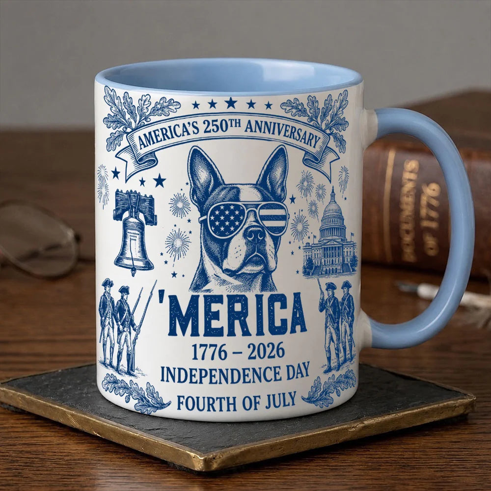 Boston Terrier 1776-2026 Semiquincentennial Patriotic Liberty Bell Mug Gift