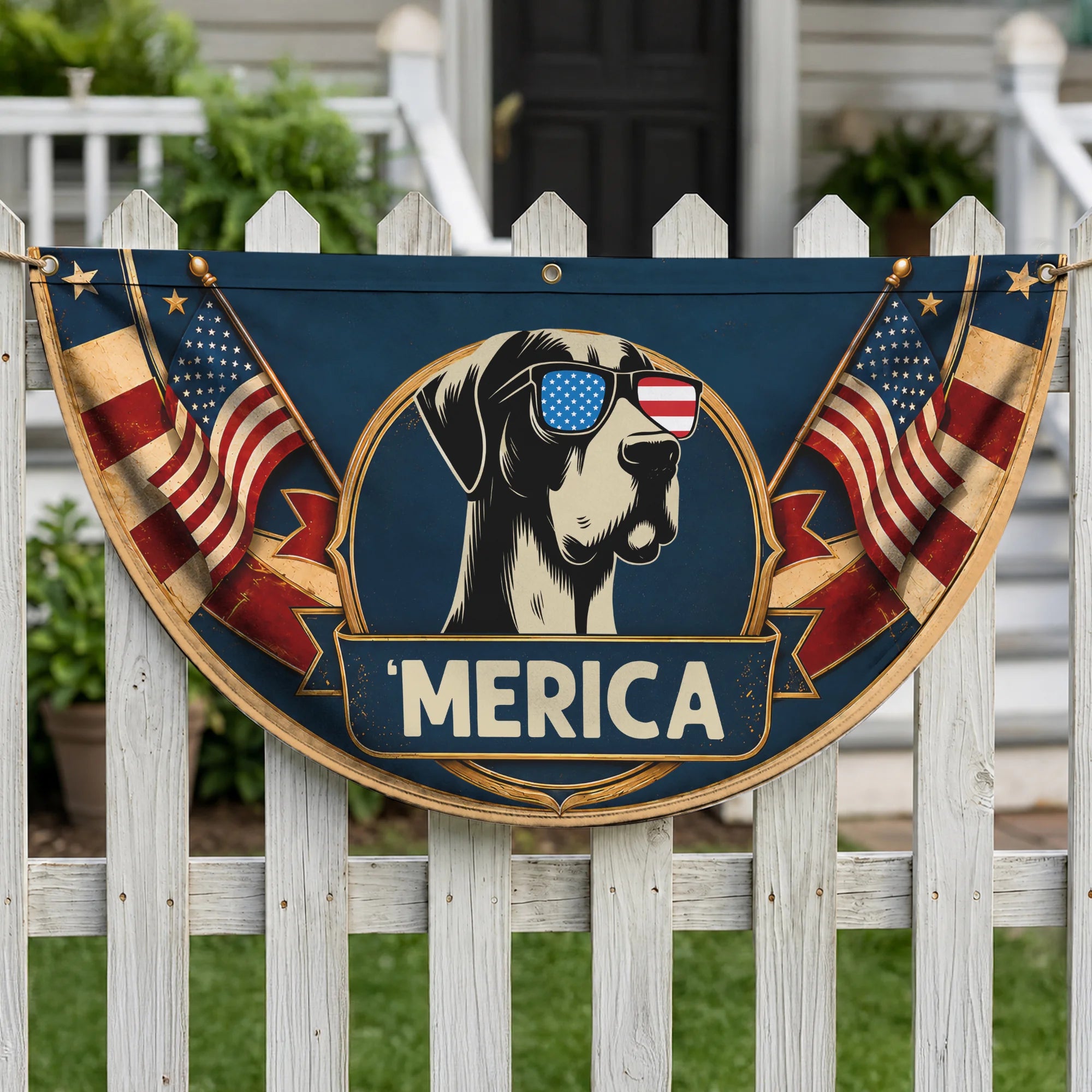 Great Dane American Flag Banner Patriotic Dog Fan Flag