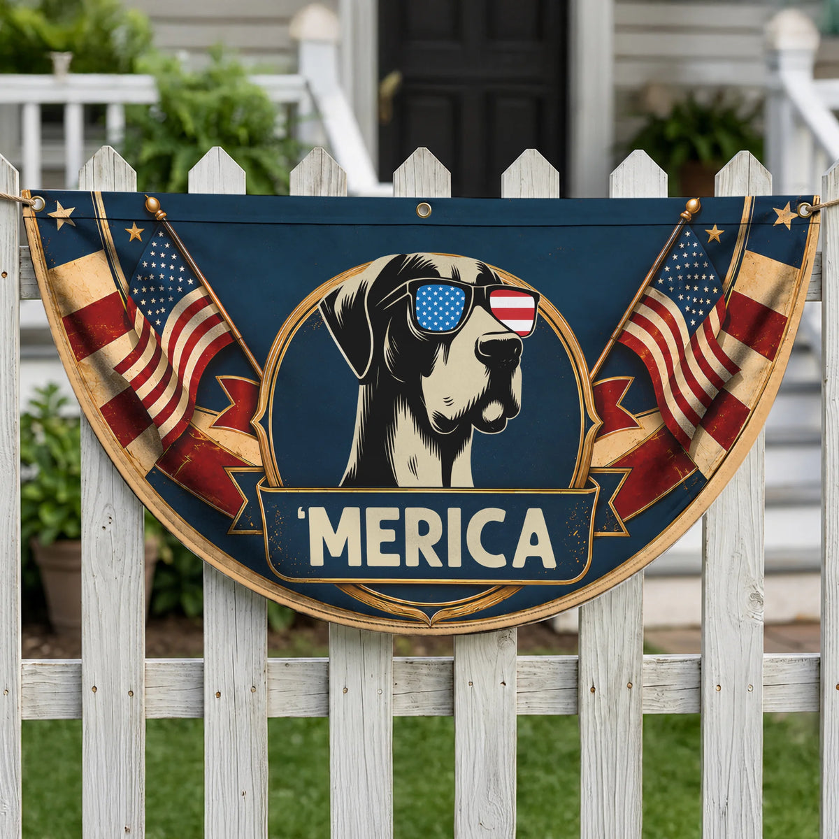 Great Dane American Flag Banner Patriotic Dog Fan Flag