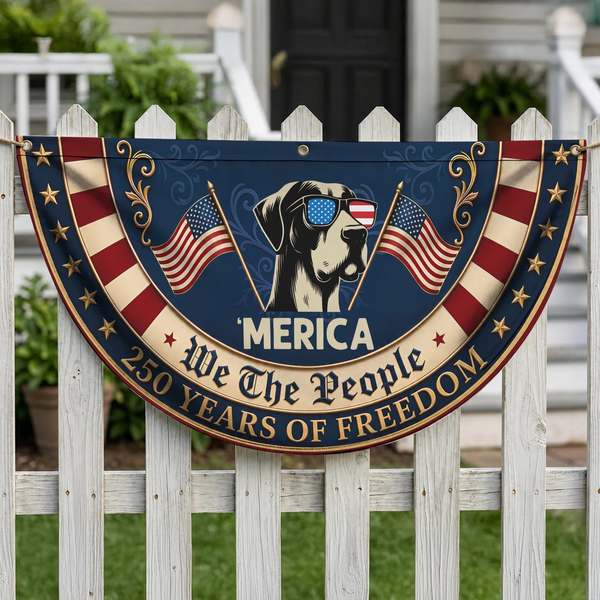 Great Dane Patriotic Fan Flag USA July 4th Decor