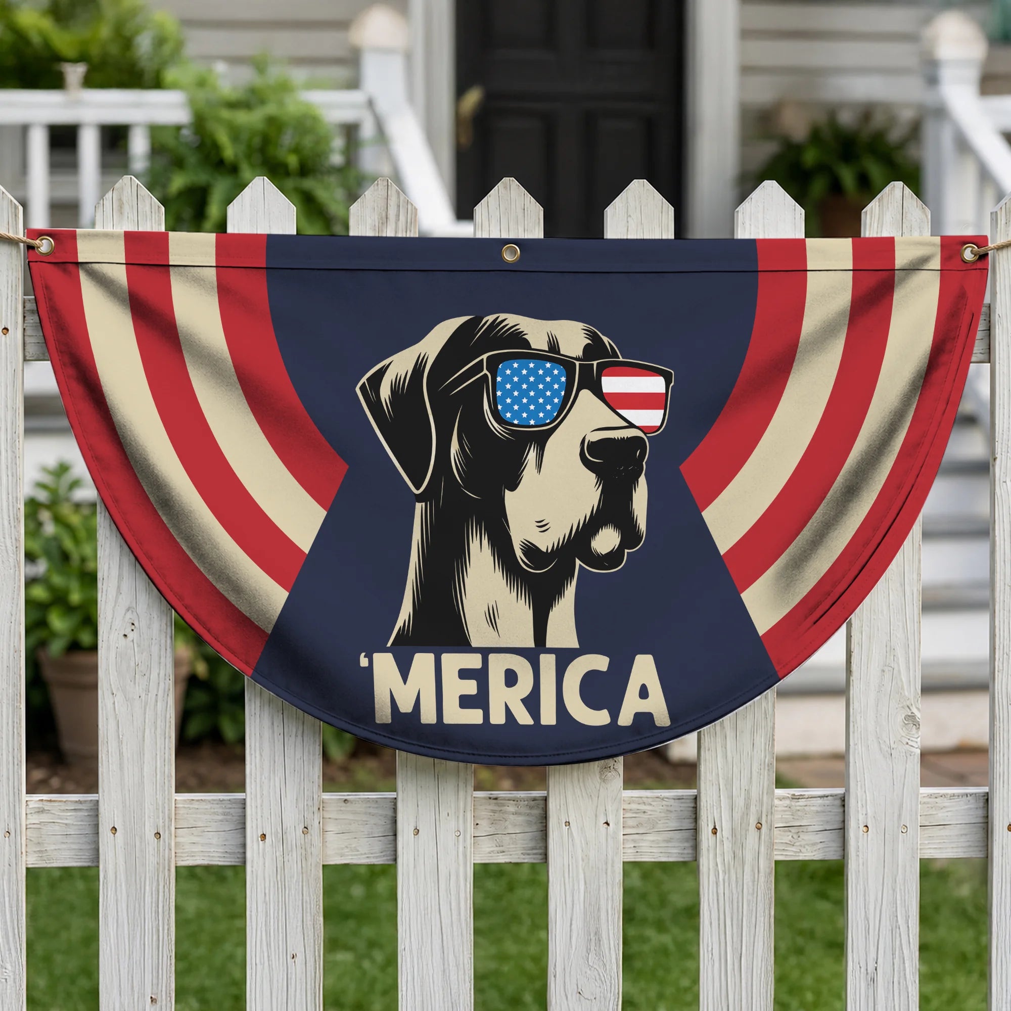 Patriotic Great Dane Fan Flag American Dog Banner Decor