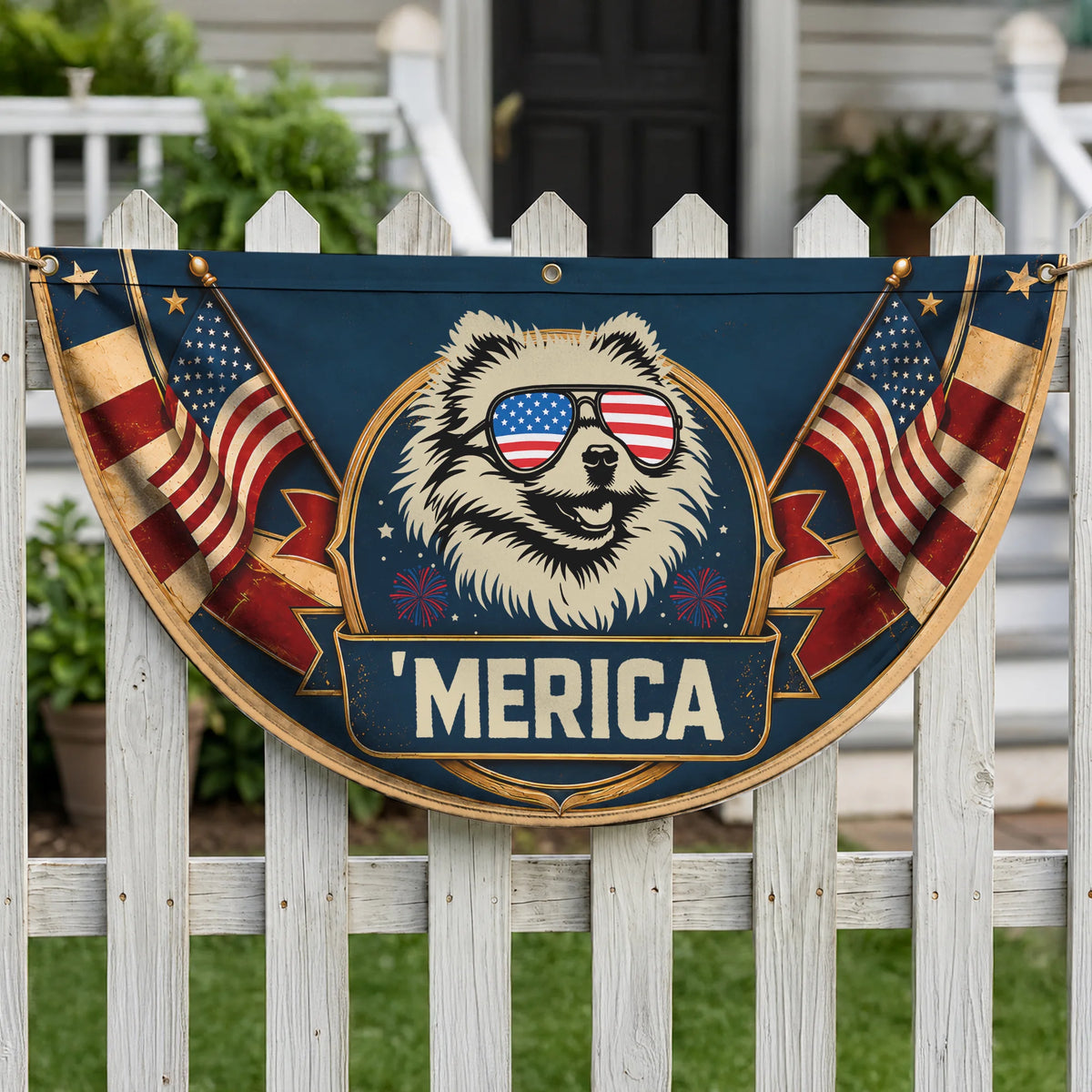Pomeranian 4th of July Fan Flag Dog Lover Decor