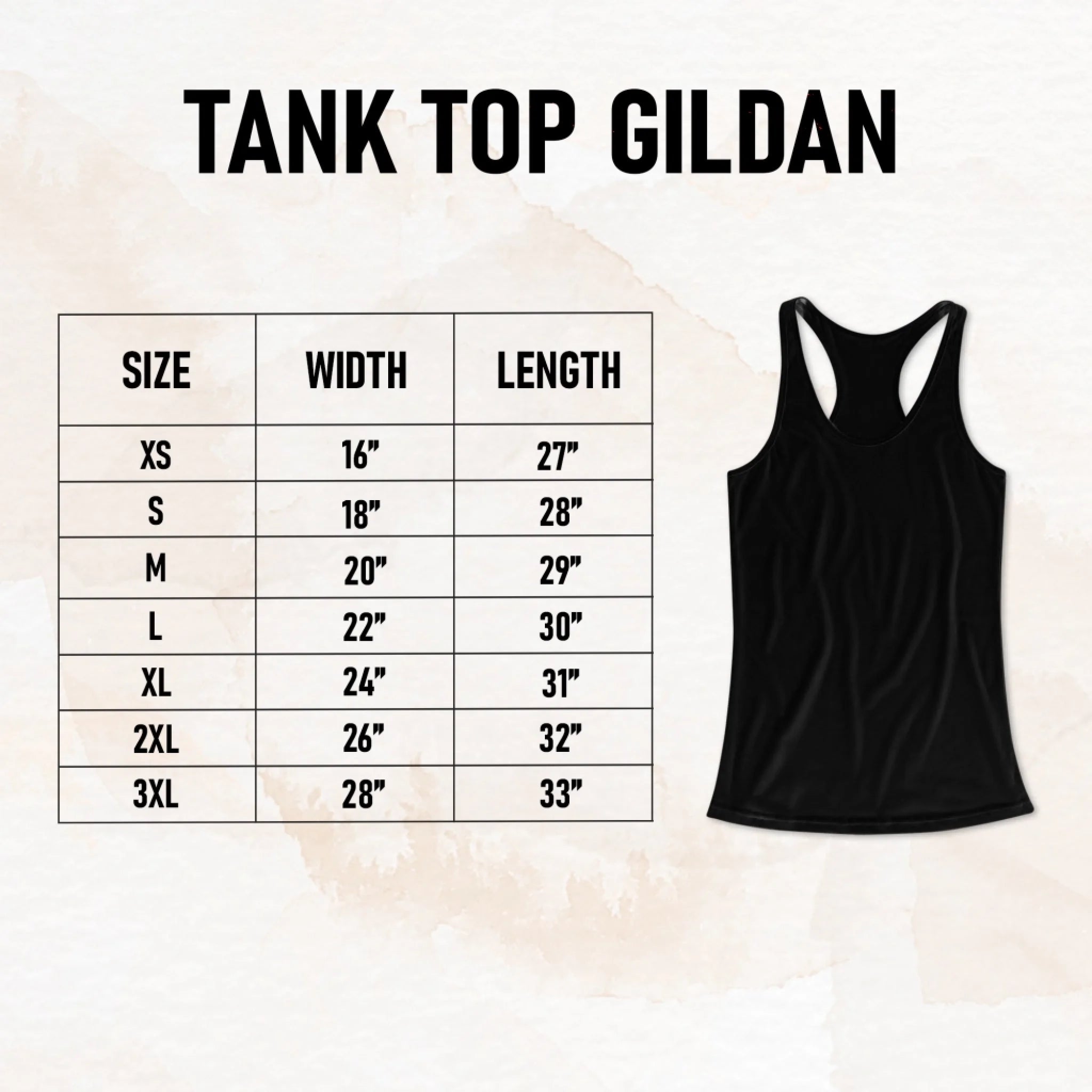 size chart Tanktop