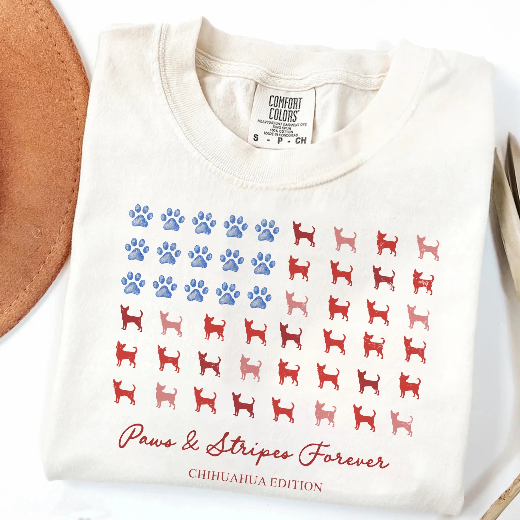 Paws and Stripes Chihuahua American Flag Shirt Patriotic Dog Tee